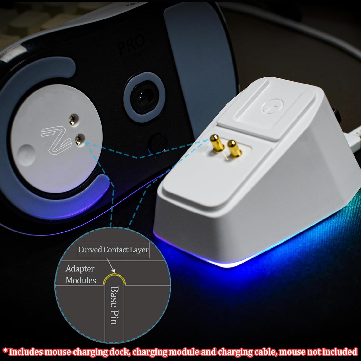 for Logitech G502/G502X/G502X Plus Lightspeed Wireless Charging Dock, 7 RGB Modes with Charging Indicator, Compatible with G703, G903Other Gaming Mouse (Mouse Not Included) - Image 5