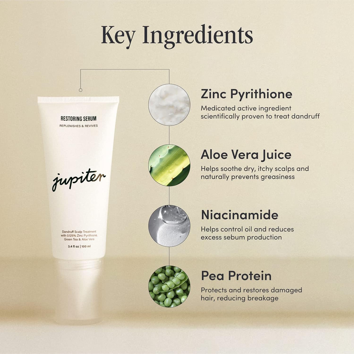 Jupiter Dandruff Shampoo with Serum Duo, Relieves Itchy, Dry, Flaky Scalp, Color-Safe, & Sulfate-Free, Vegan, Both with Zinc, Vitamin B5, Green Tea, Spot Treatment with Niacinamide & Aloe Vera - Image 4