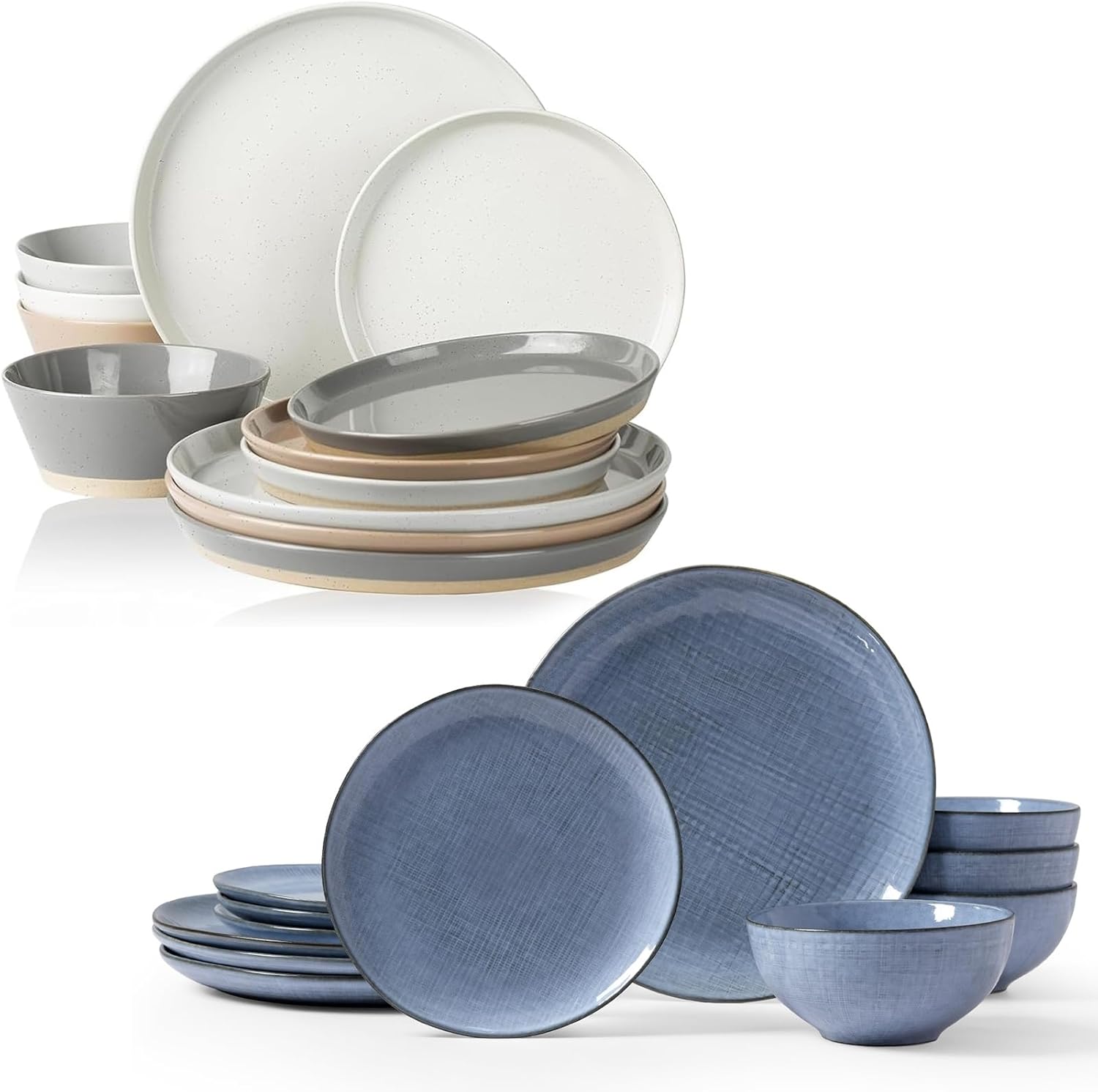 Famiware Saturn 12 Piece Dish Set and Moonlight 12 Pieces Stoneware Dinnerware Set - Image 2