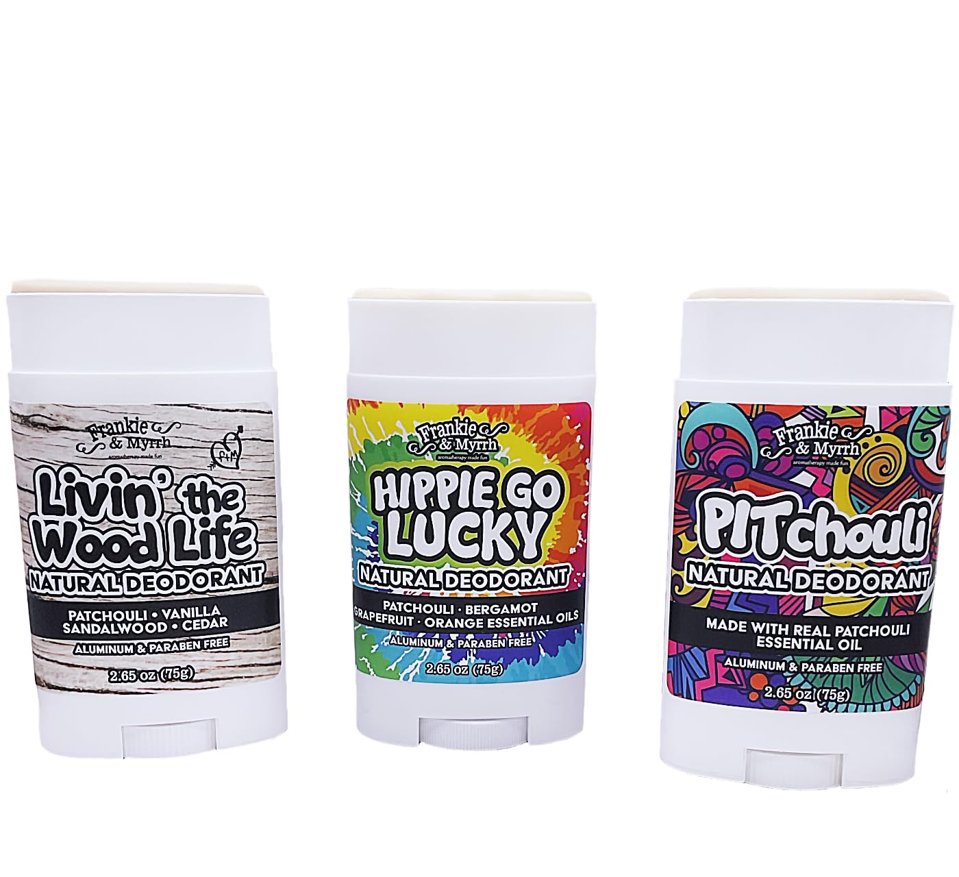 Frankie & Myrrh Natural Deodorant Patchouli Trio | Pitchouli, Livin' the Wood Life, Hippie Go Lucky - Image 8