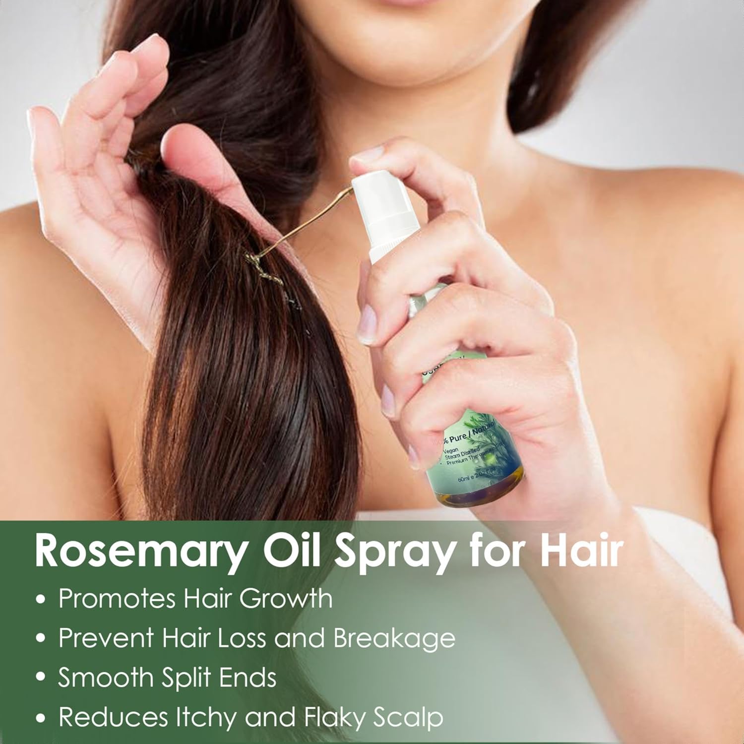 Rosemary Oil for Hair Growth Spray Natural Organic Rosemary and Castor Oil for Scalp & Hair Strengthening Effective for Women Men Hair Loss, 2.02 fl oz - Image 6