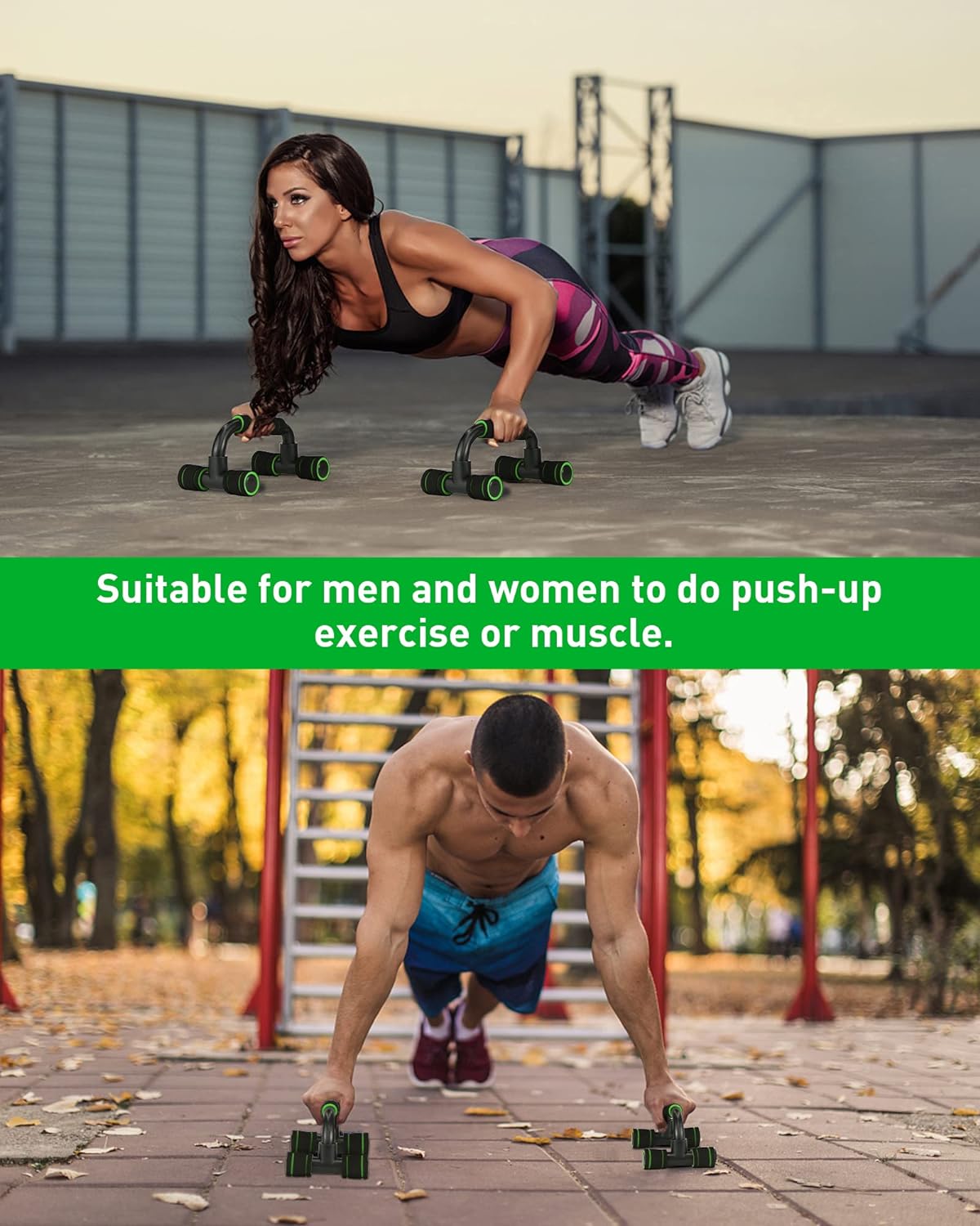 Push up Bar, Structure Portable for Home Fitness Training, Push Up Stands Handle for Floor Workouts, Suitable for Men and Women. - Image 6