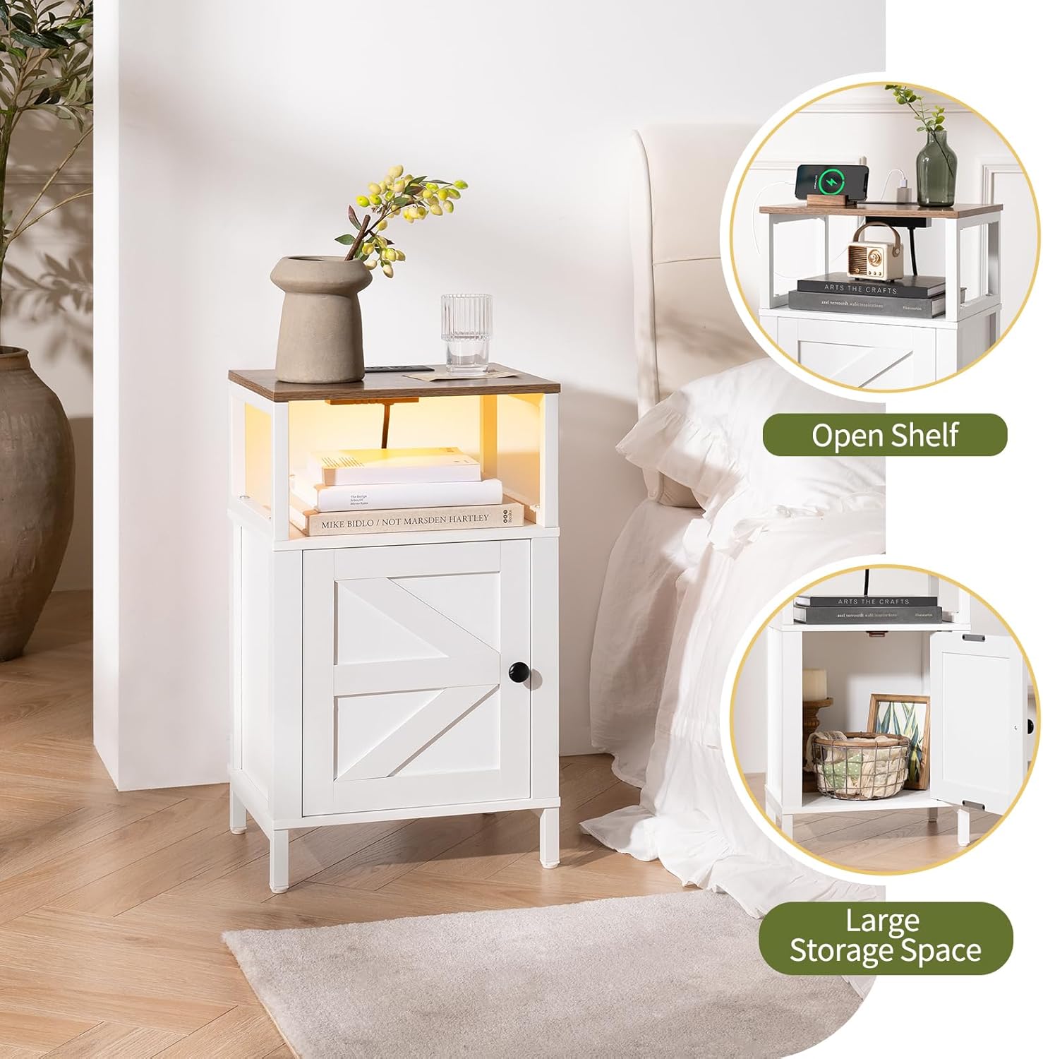 Yoobure Tree Bookshelf, Farmhouse Nightstand - Image 6