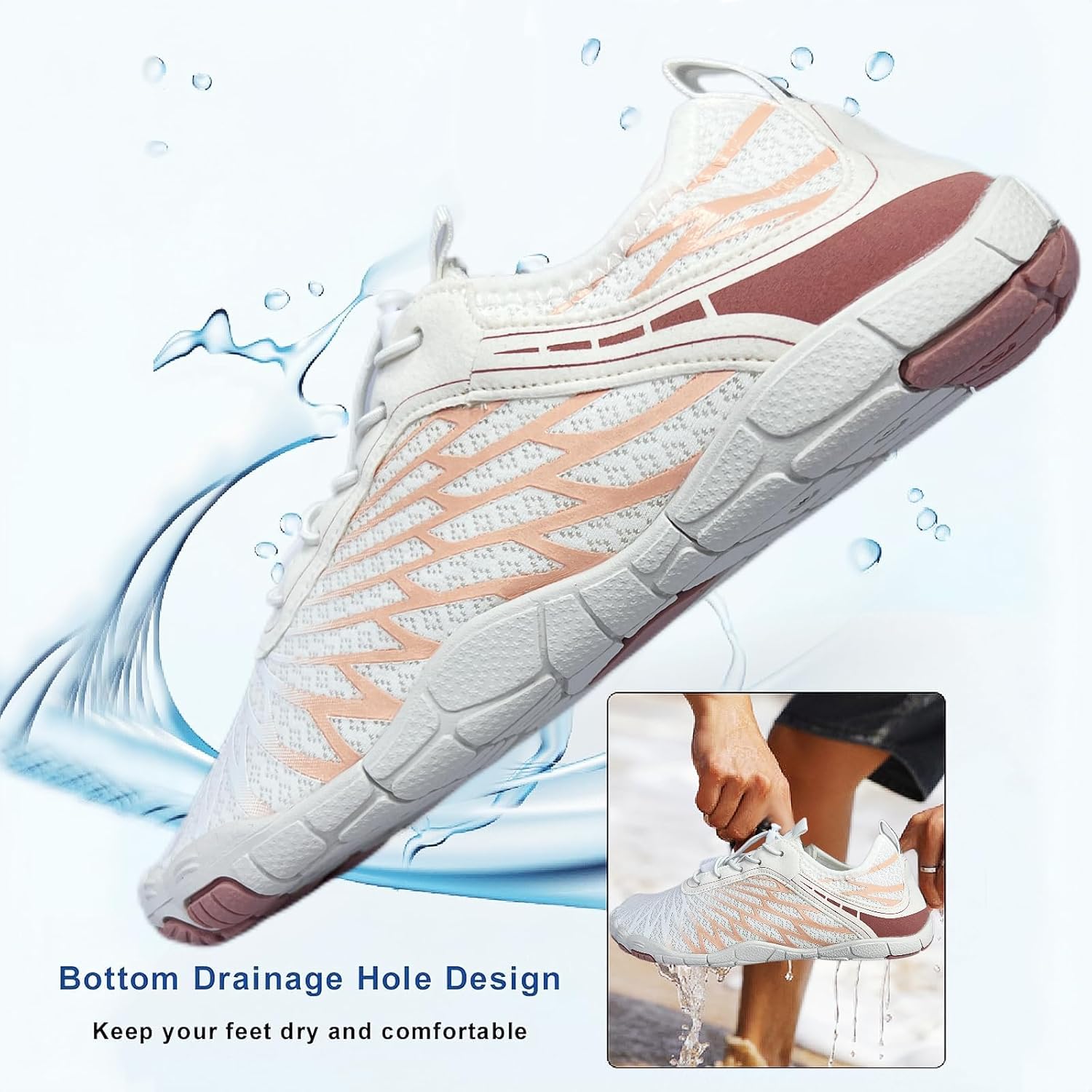 Hike Barefoot Shoes for Women Men, Pro Barefoot Shoes with Wide Toe Box, Healthy & Non-Slip Breathable Barefoot Water Shoes Beach Pool Aqua Swim Surf Hiking Walking Shoes - Image 6