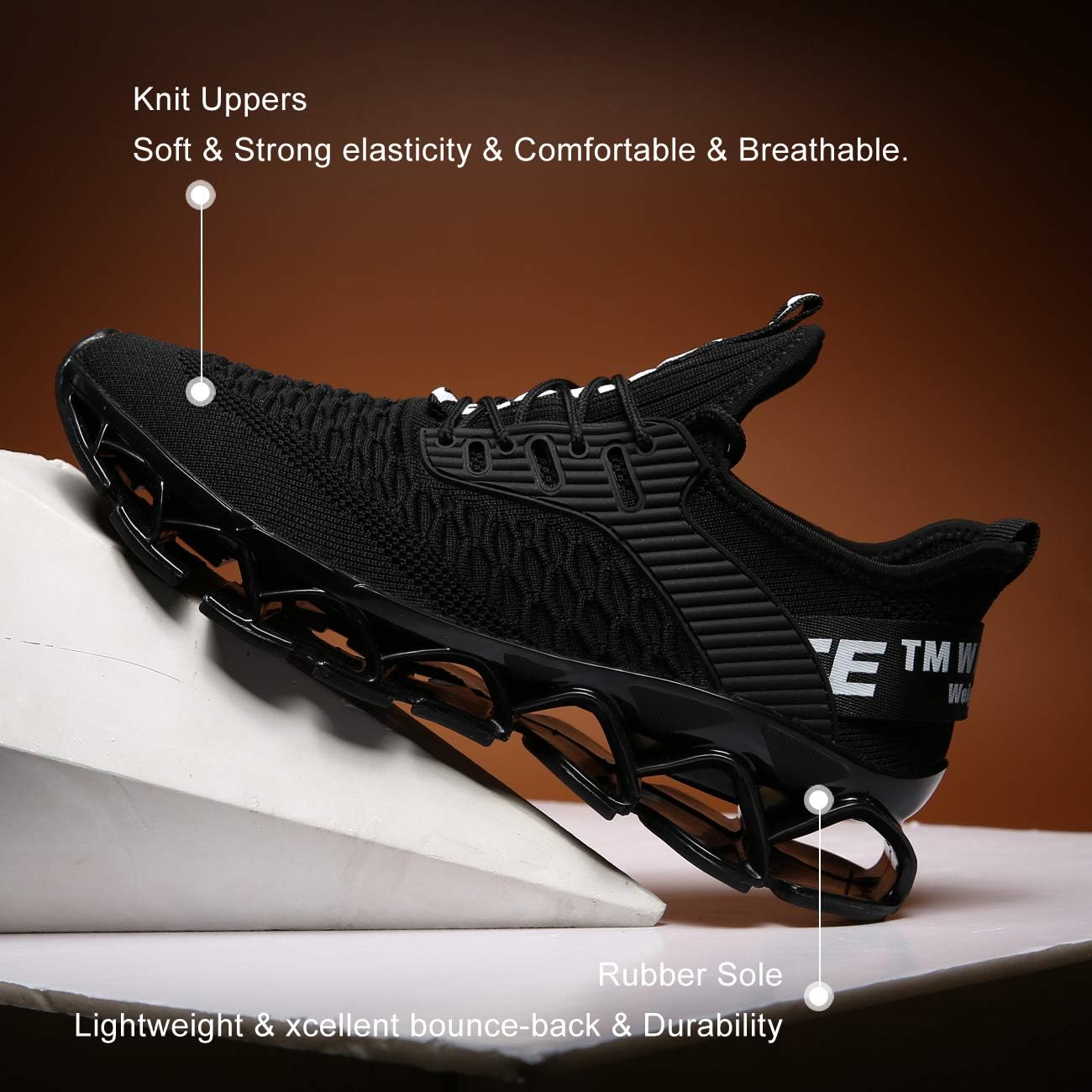 Chopben Men's Running Shoes Blade Non Slip Fashion Sneakers Breathable Mesh Soft Sole Casual Athletic Walking Shoes - Image 4