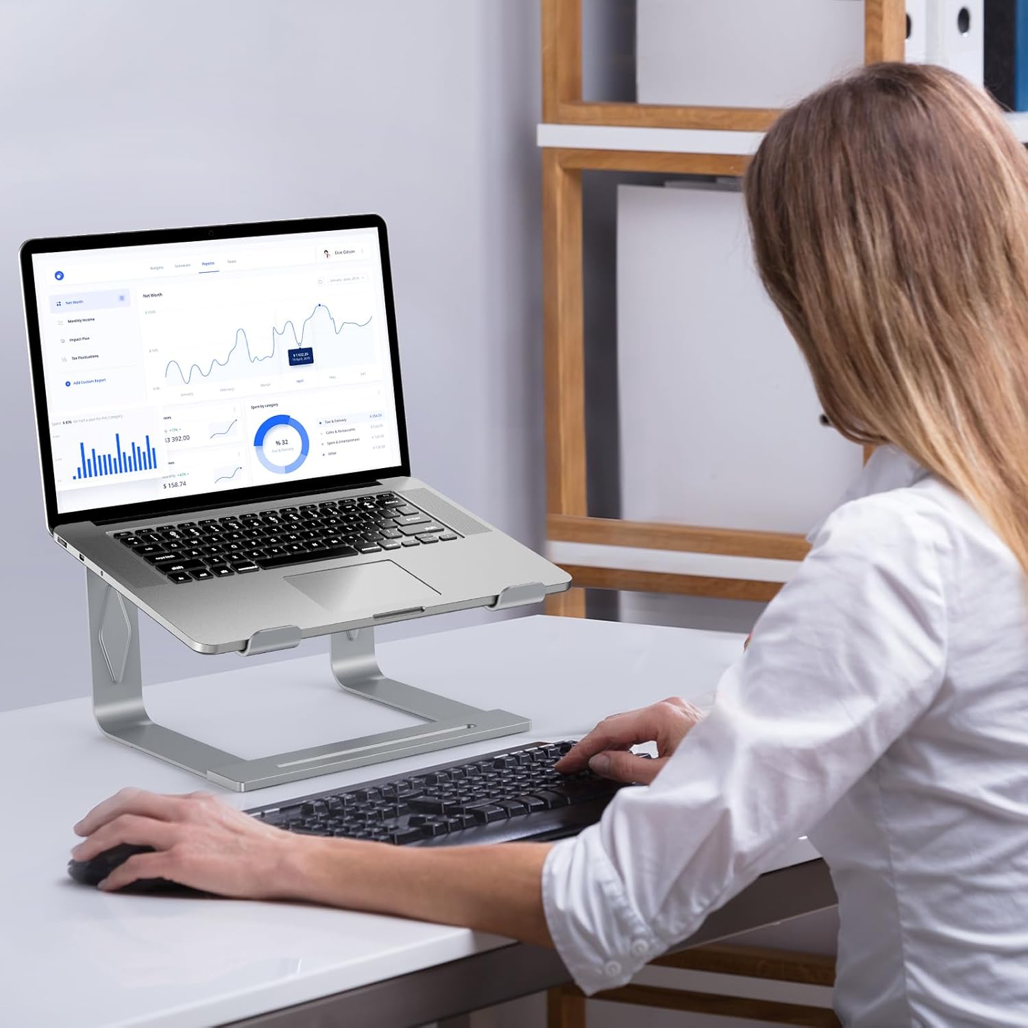 Laptop Stand for Desk, Metal Laptop Riser Holder, Removable Notebook Stand Ventilated Cooling Computer Stand Compatible with 10-15.6” Laptops - Image 8