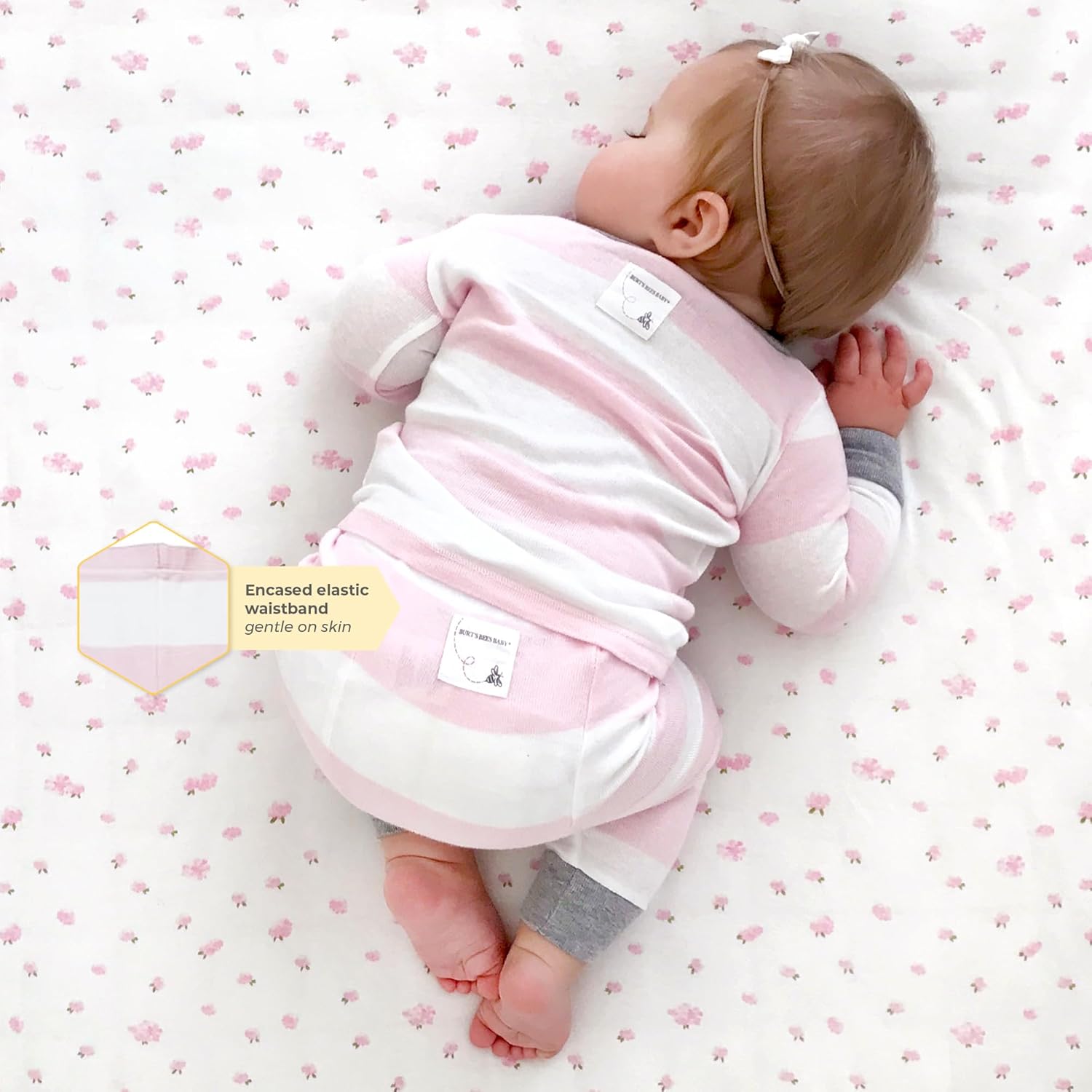 Burt's Bees Baby Baby Girls' Pajamas, Tee and Pant 2-Piece Pj Set, 100% Organic Cotton - Image 4