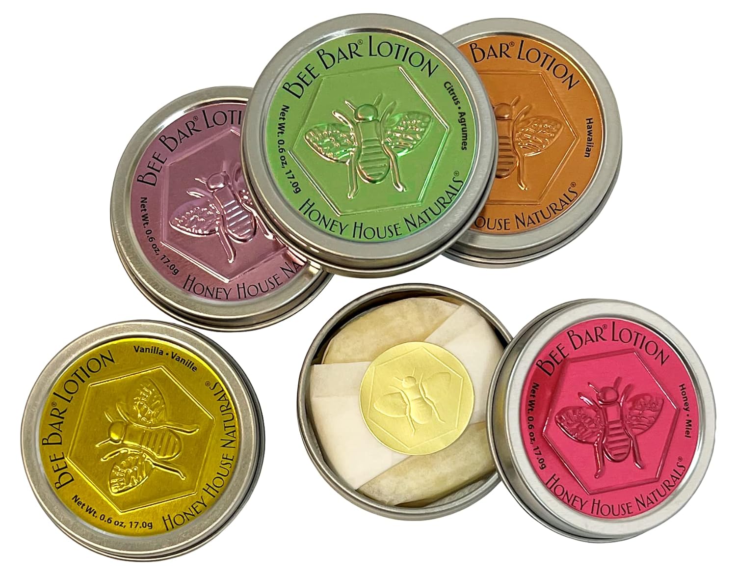 Honey House Naturals Bee Bar Gift Set – Small Bee Bar .6 ounces – All-Natural Ultra Moisturizing Lotion Bar Infused with Essential Oils and Butters – 5 Piece Set - Image 2
