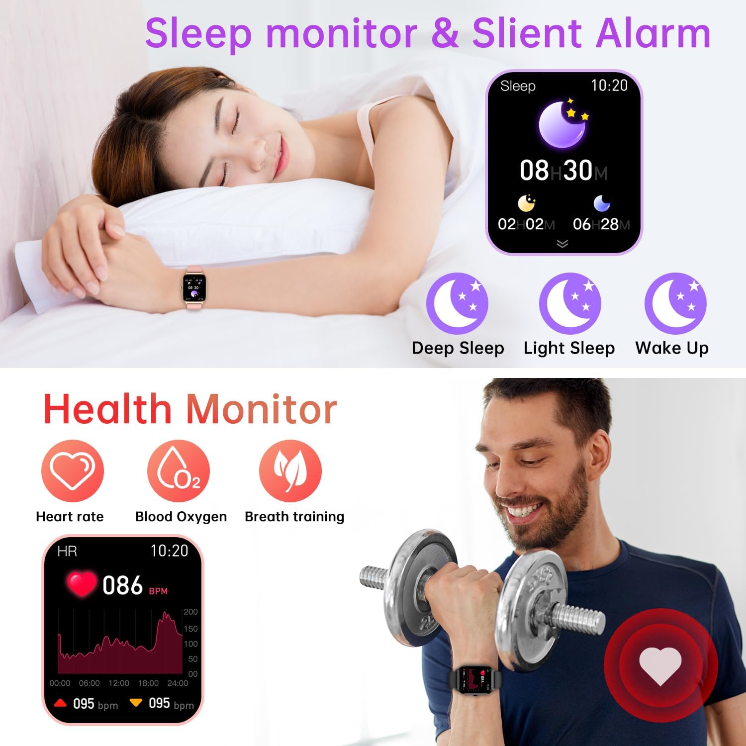 Smart Watch for Women Fitness Tracker: Rose Gold Make/Answer Call Smart Watches for Women Waterproof Digital Mens Watches Running Smartwatch Android Phone iPhone Samsung Compatible Heart Rate Monitor - Image 4