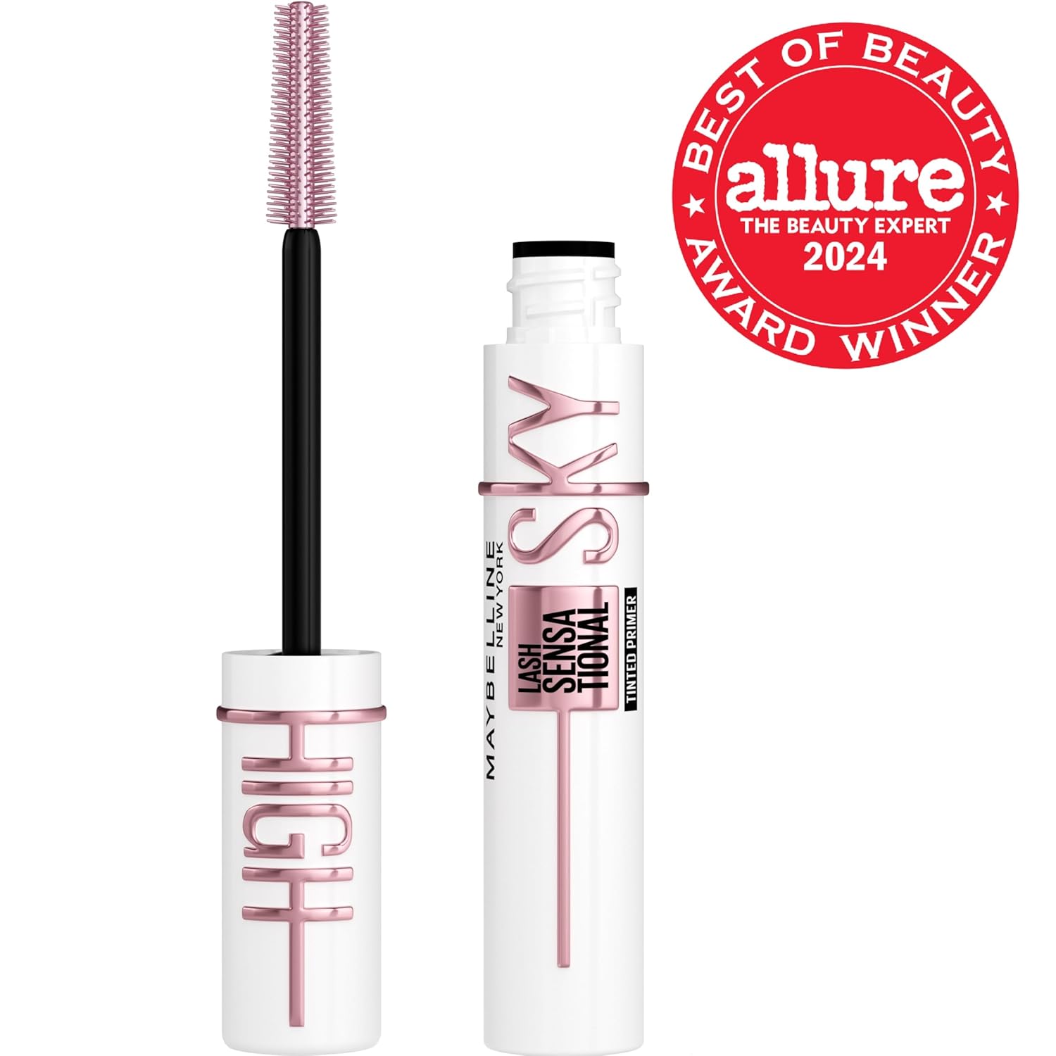 Maybelline Lash Sensational Sky High Serum Infused Lash Primer for Mascara, Lengthening, Thickening, Tinted and Washable Formula, Soft Black, 1 Count - Image 3