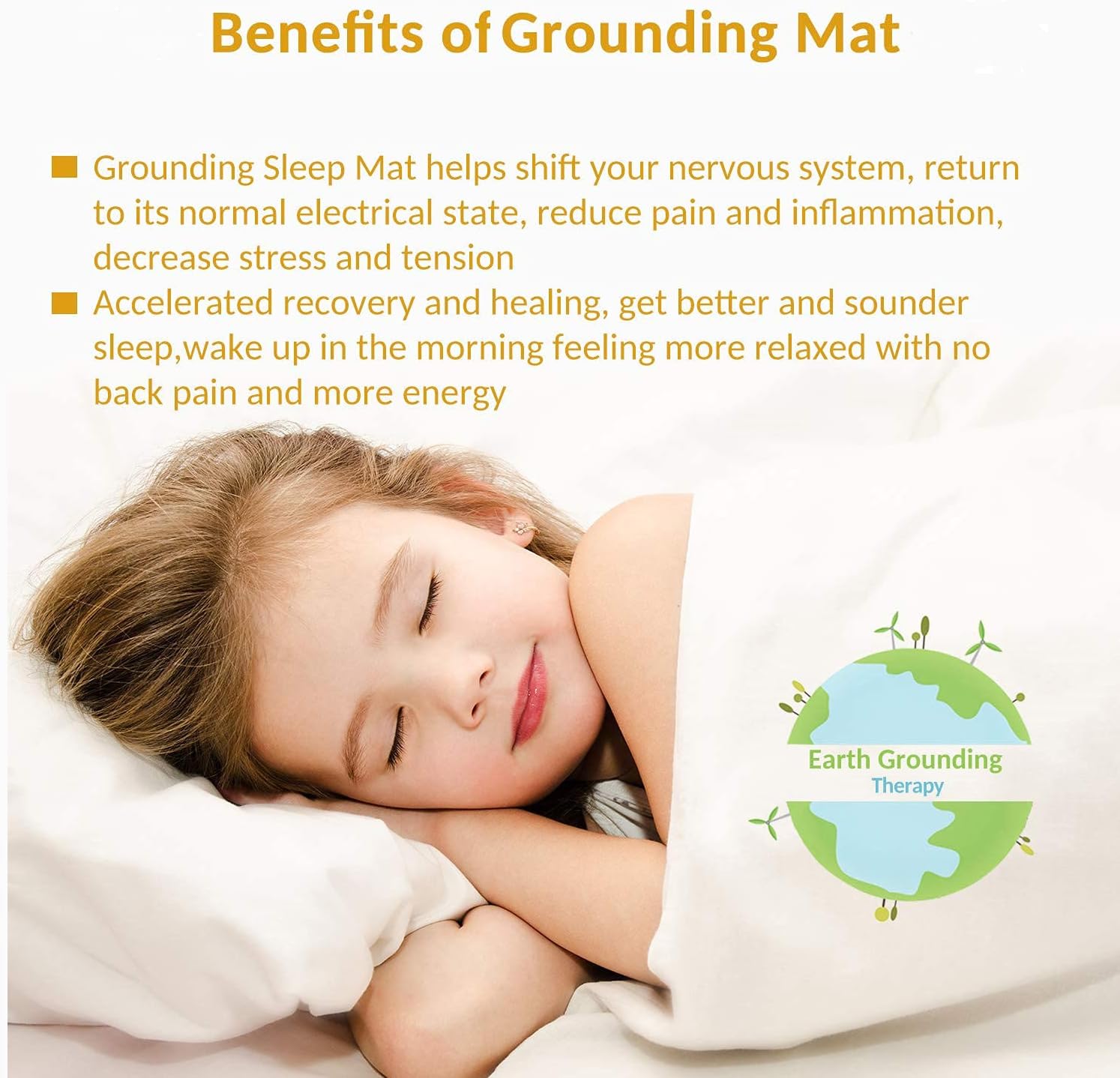 Grounding Mat, Grounding Therapy Sleep Pad Grounding Mat Grounding Conductive Carbon Leatherette for Better Sleep, Relieve Pain (27''x 71'') - Image 4