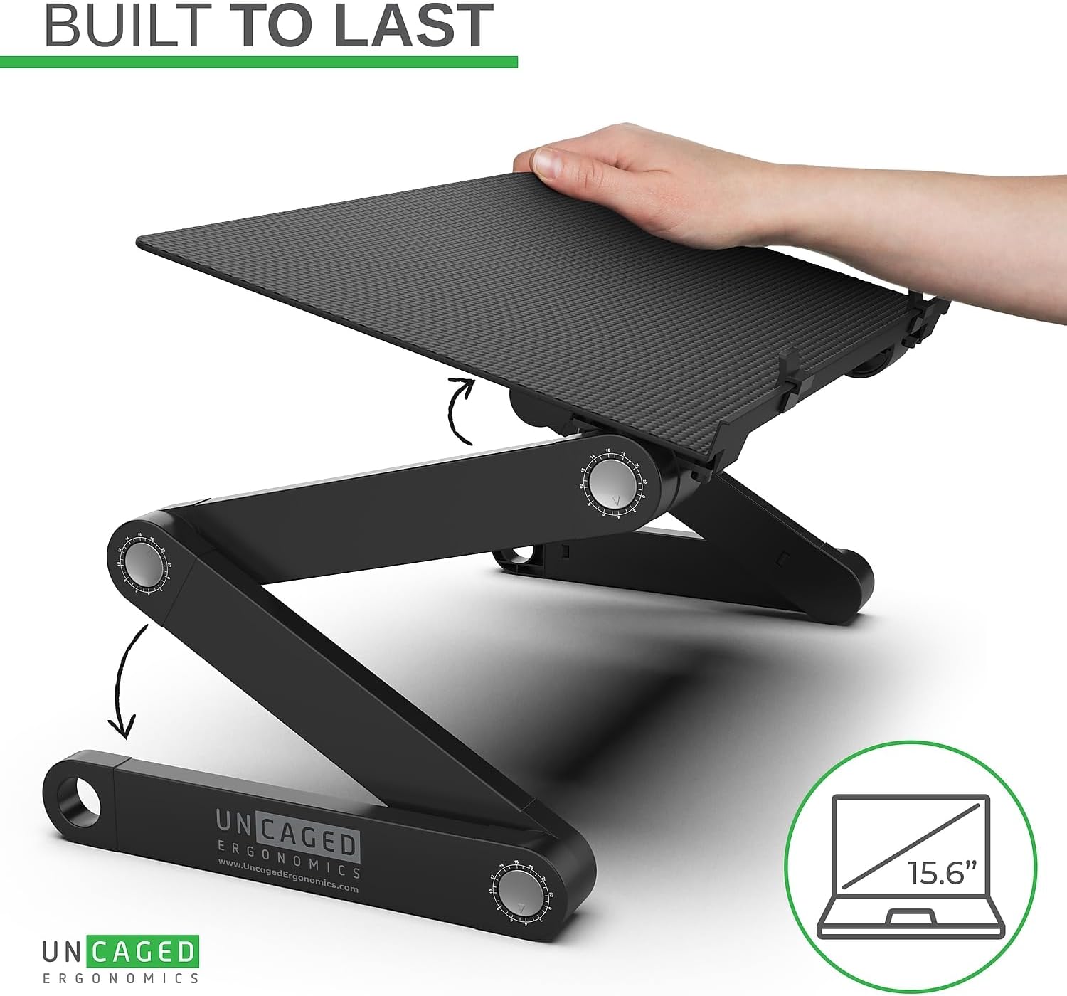 WorkEZ Adjustable Laptop Stand for Desk, Adjustable Height Laptop Stand, Ergonomic Foldable Portable PC Holder, Computer Riser, Home Office Supplies - Image 8