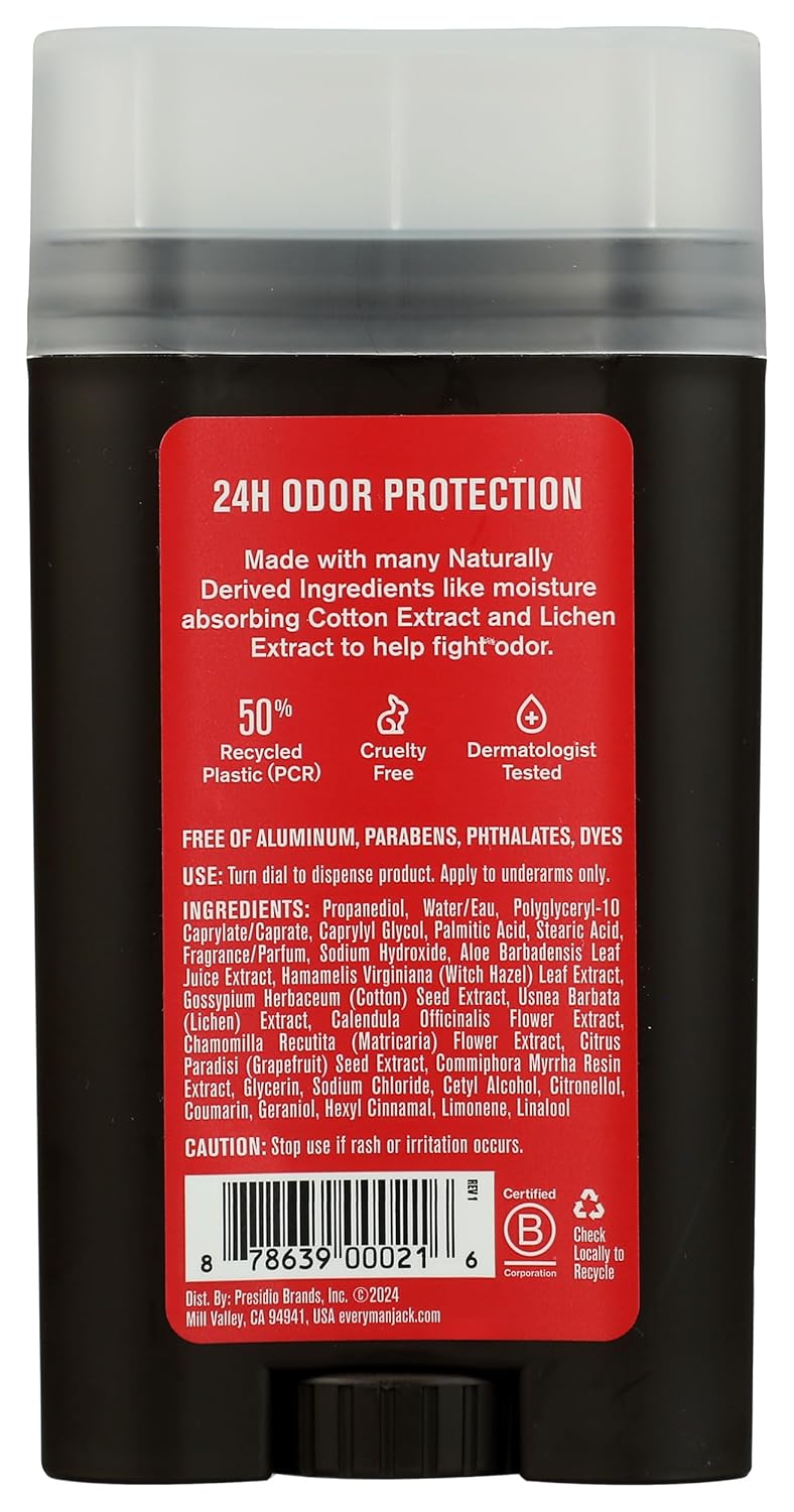 Every Man Jack Deodorant Stick Aluminum Free, Cedarwood, 3 Oz - Image 3