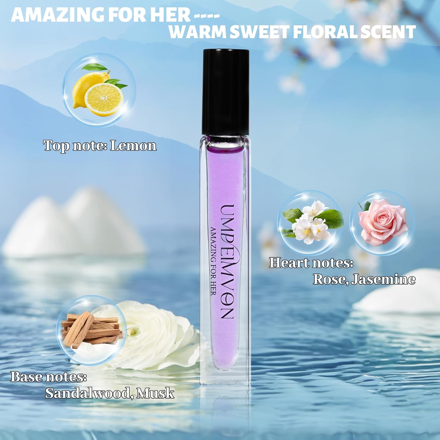 Roll On Perfume Oils for Women, Body Oil Perfume Long Lasting, Enhanced Scents Pheromone Perfume Gift, Travel Size 0.33 fl.oz - Image 2