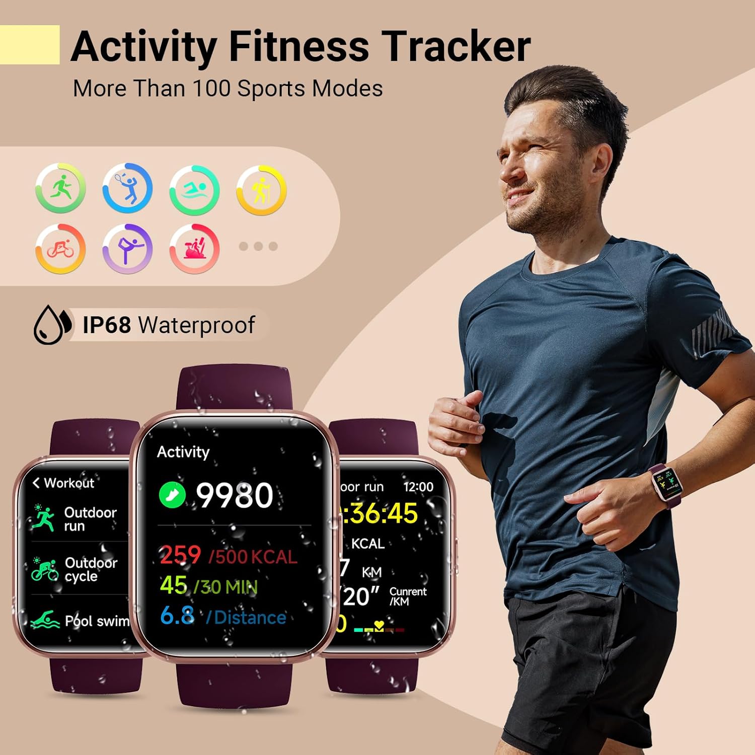 Smartwatch for Women, Compatible with Android & iPhone, 1.8'' Fitness Tracker Watch with Alexa, Call & Notification Alerts, Heart Rate & Sleep Monitor, 120 Sports Modes, Waterproof Watch for Women - Image 6