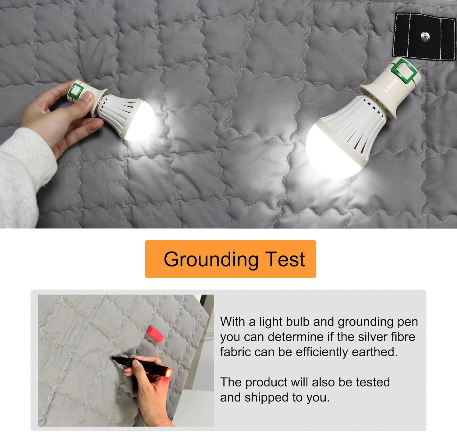 Grounding Anti-Slip Mat Pad,Grounding Sleep Sheet with 15ft, Silver Fiber Fabric Sleep Mats,Conductivity Design,Improve Sleep and Promote Wellness Grounding kit Set (Grey, 25 * 35in) - Image 4