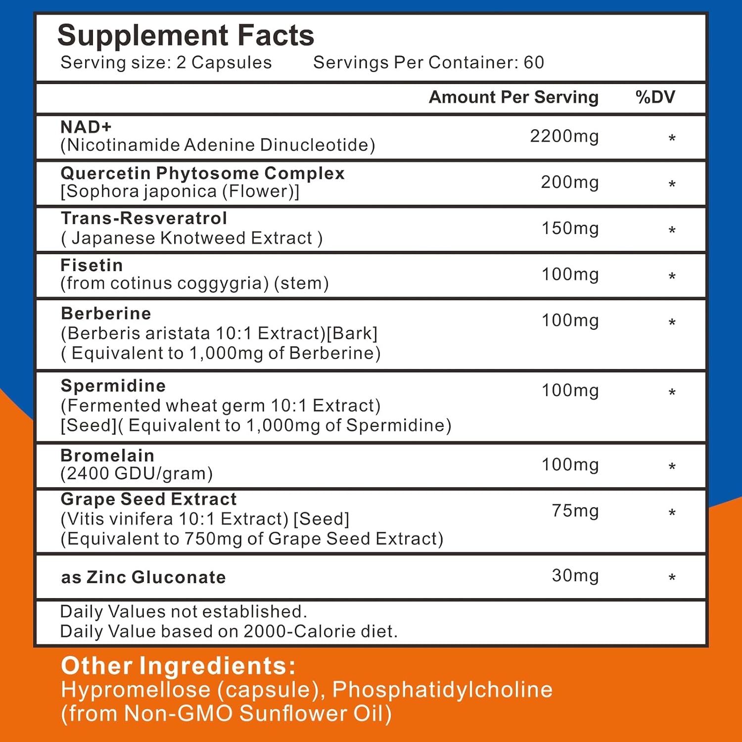 2200mg Liposomal NAD+ Supplement - NAD Supplement for Men and Women, Enhances Cell Energy & Aging Defese, 60 Capsules - Image 3