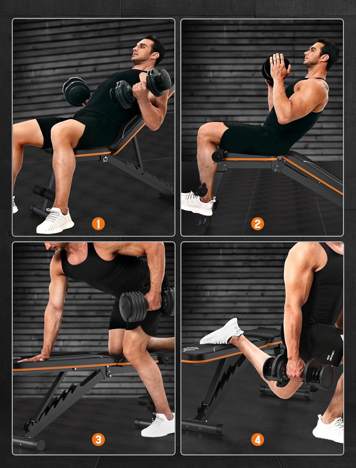 Sportsroyals Workout Bench, Adjustable Weight Bench for Home Gym, 750LBS Weight Capacity for Full Body Workout - Image 8