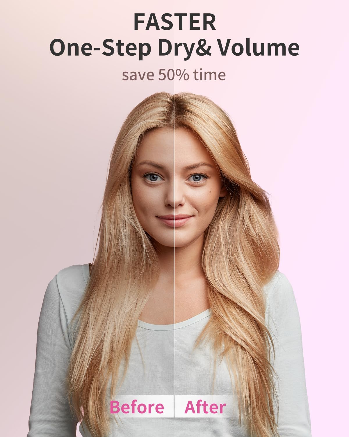 Rotating Hair Dryer Brush Spinning, 4-in-1 Blow Dryer Brush with 2 Inch&1.5 Inch Brush Attachements, Round Hot Air Brush for Hair Smooth/Volume/C-Curls - Image 3