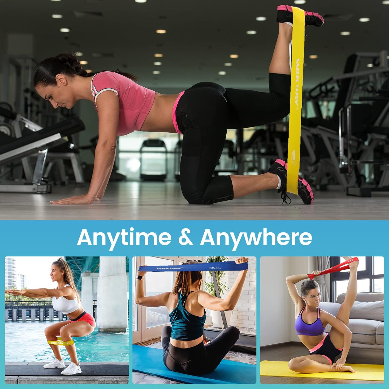 Resistance Bands for Working Out Exercise Loop Bands Workout Bands Set for Men Women Body Stretching, Crossfit Training, Home Workout, Physical Therapy, Booty Legs, Set of 5 - Image 8