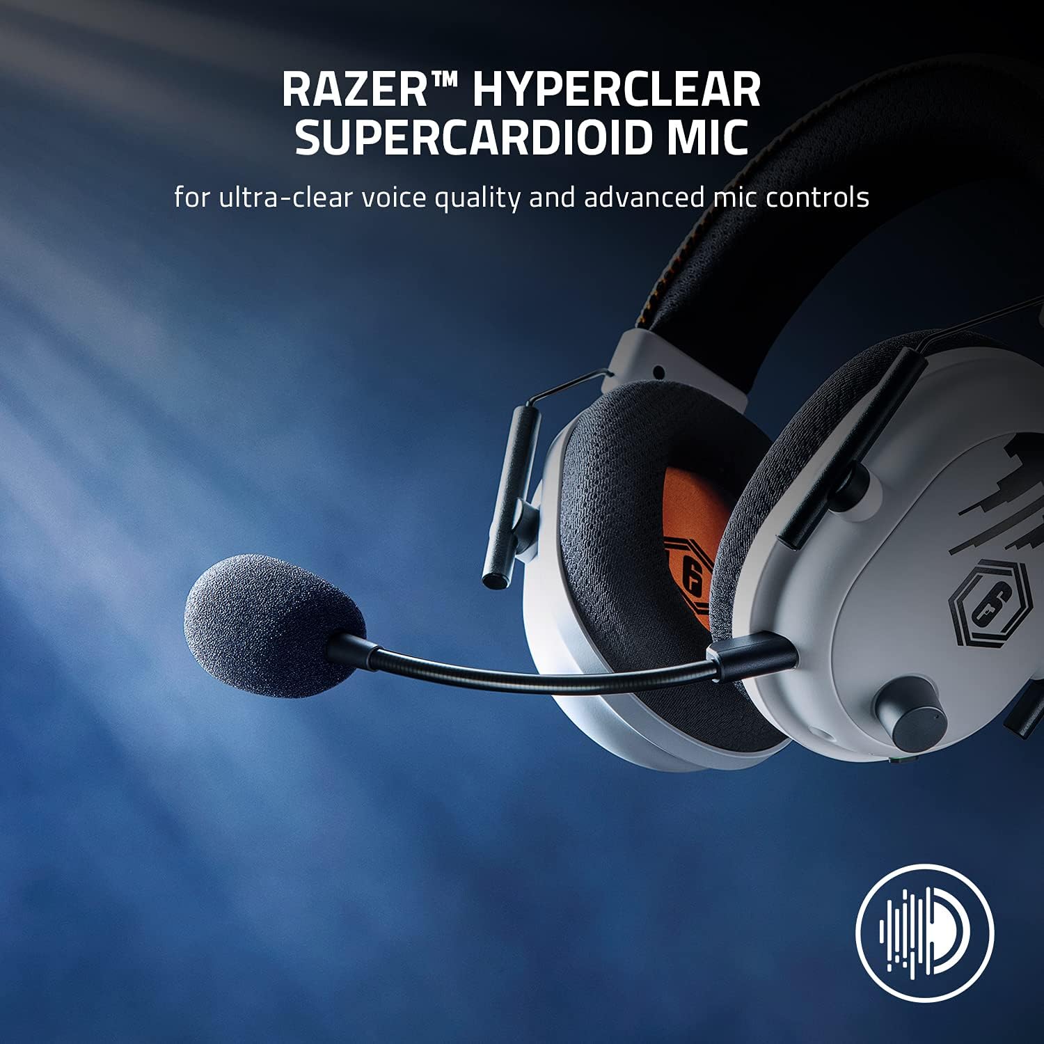 Razer BlackShark V2 Pro - Wireless Premium Esports Gaming Headset (Hyper Speed Wireless Technology, Tri Force Titanium 50mm Drivers, Hyper Clear Supercardioid Mic) Rainbow 6 Siege (Renewed) - Image 6