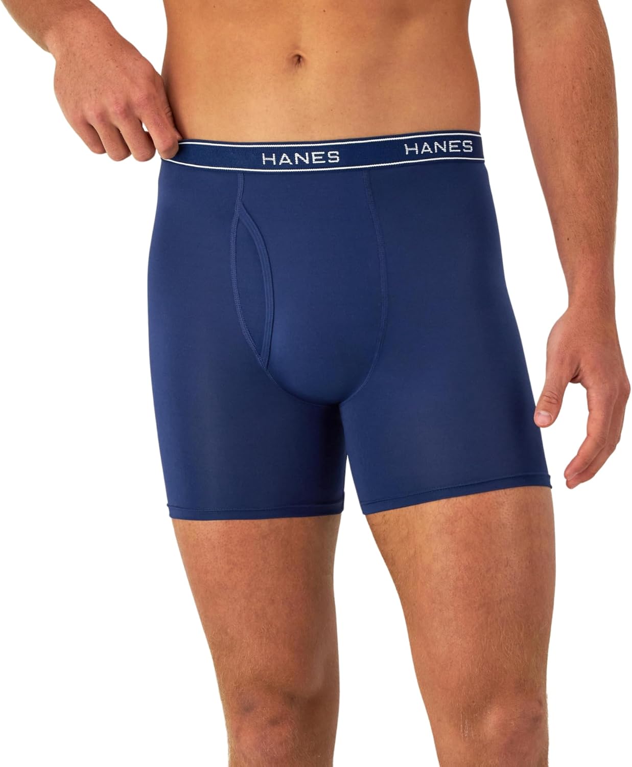 Hanes Men's Value Performance Stretch Boxer Brief Underwear, Moisture-Wicking, 6-Pack - Image 3