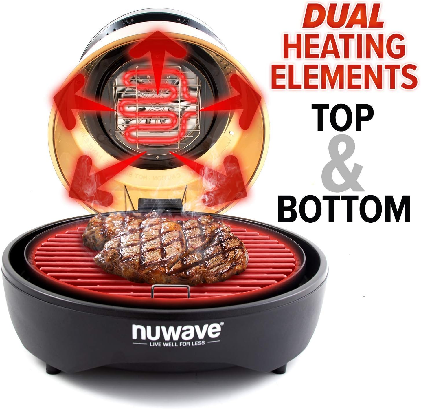 Nuwave Primo Grill Oven PFAS Free Countertop Oven with Convection Top & Grill Bottom, Smart Thermometer, Perfect for Cooking Frozen or Fresh with Surround Heat for Flawless Results - Image 7