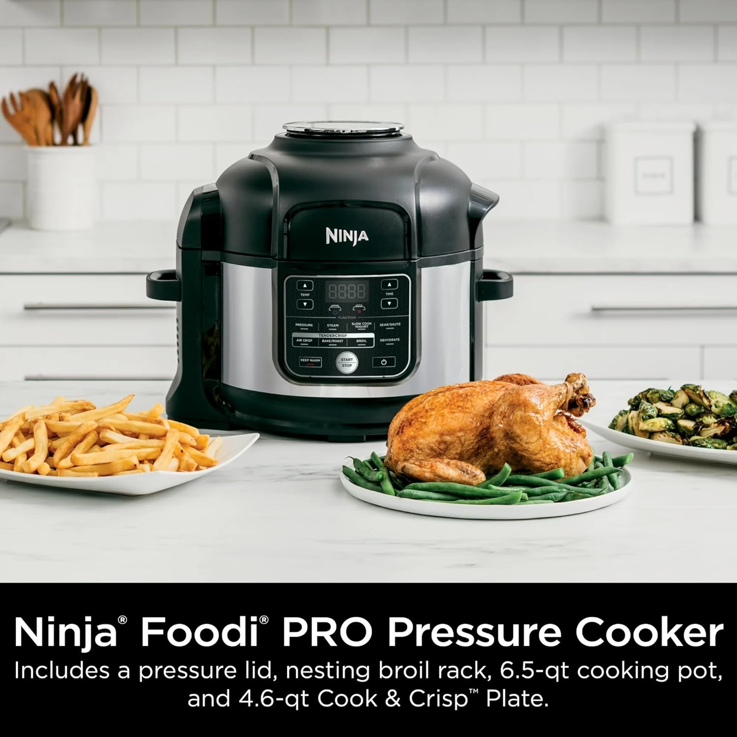 Ninja Foodi 10-in-1 Pro Pressure Cooker & Air Fryer, 6.5-Qt Multicooker with TenderCrisp Technology, Stainless Steel OS300, Nonstick, PTFE/PFOA-Free, Dishwasher Safe, Family Meals, Roast, Dehydrate - Image 6