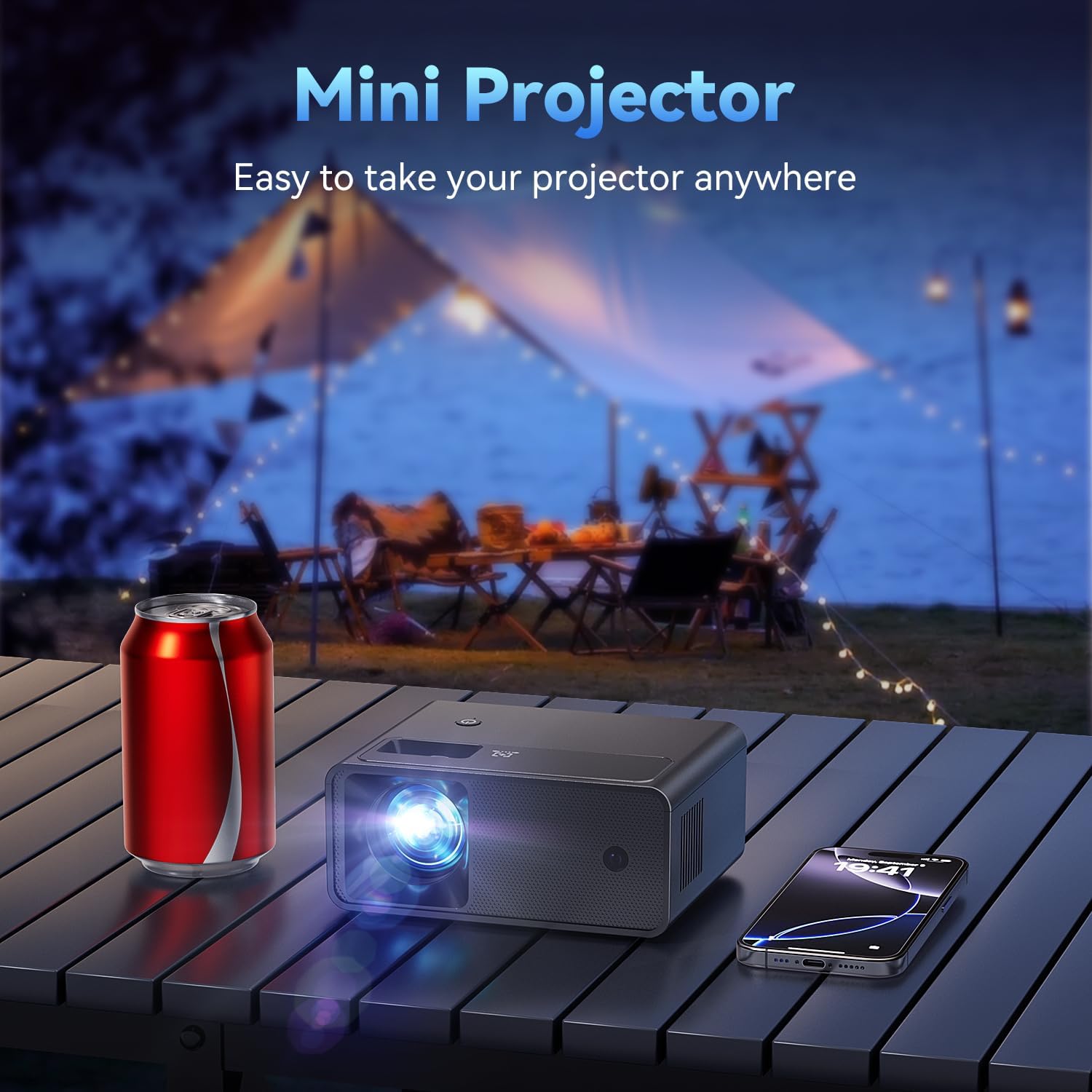 Mini Projector for iPhone, ELEPHAS 2025 Updated Portable Phone Projector, 1080P Supported Small Movie Projector, Compatible with Android/iOS, TV Stick, Laptop, HDMI/USB Interface - Image 6