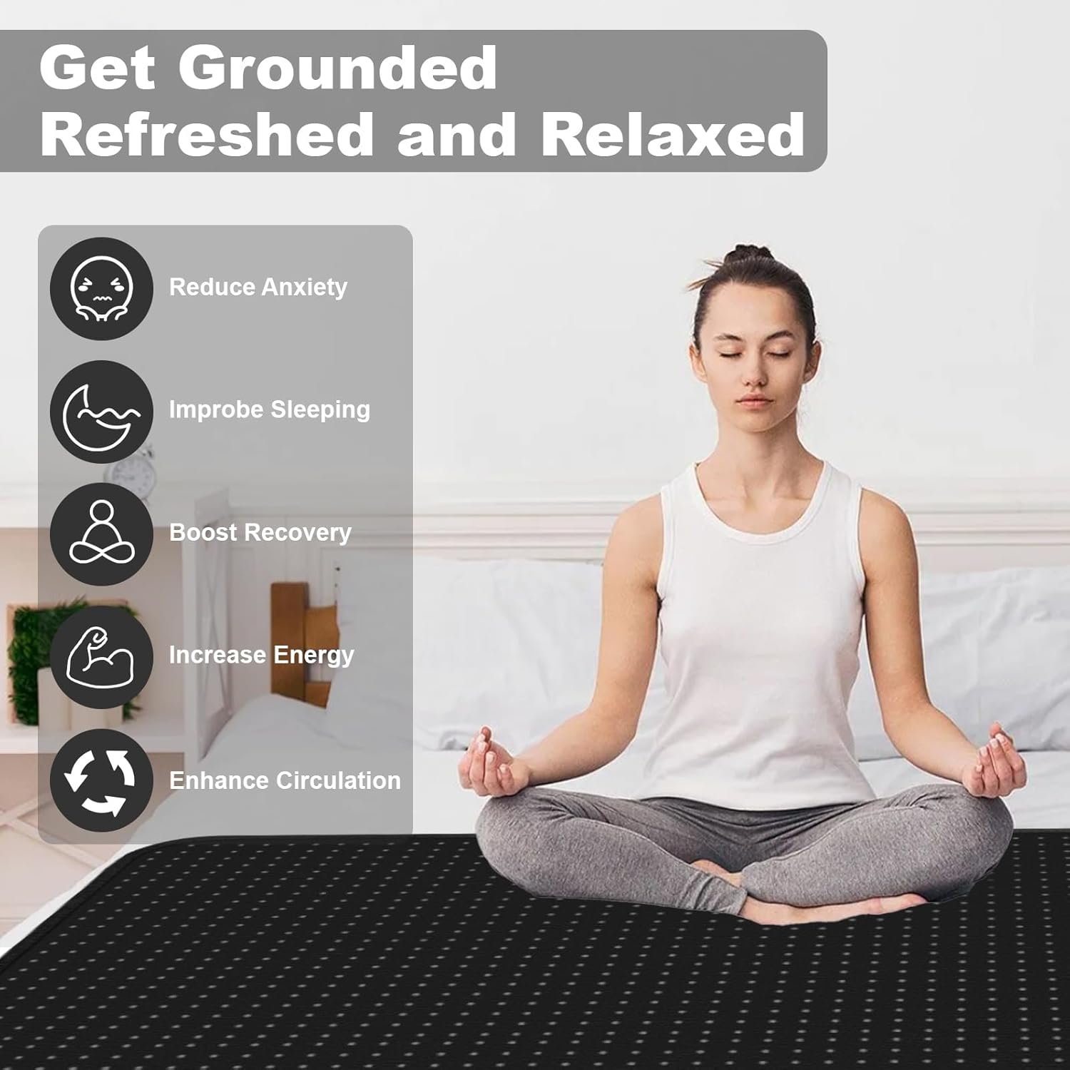 Grounding Mat for Improved Sleep, Reduced Anxiety, Pain, Inflammation, Headache Relief, Balance (27 * 78 in) - Image 4