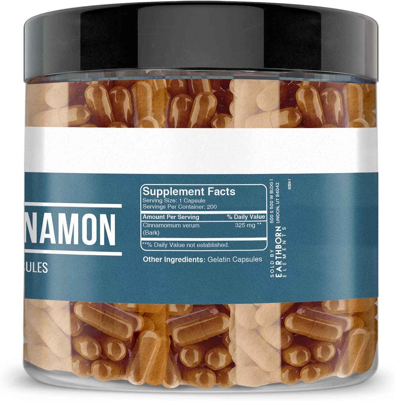 Earthborn Elements Ceylon Cinnamon 200 Capsules, Pure & Undiluted, No Additives - Image 4