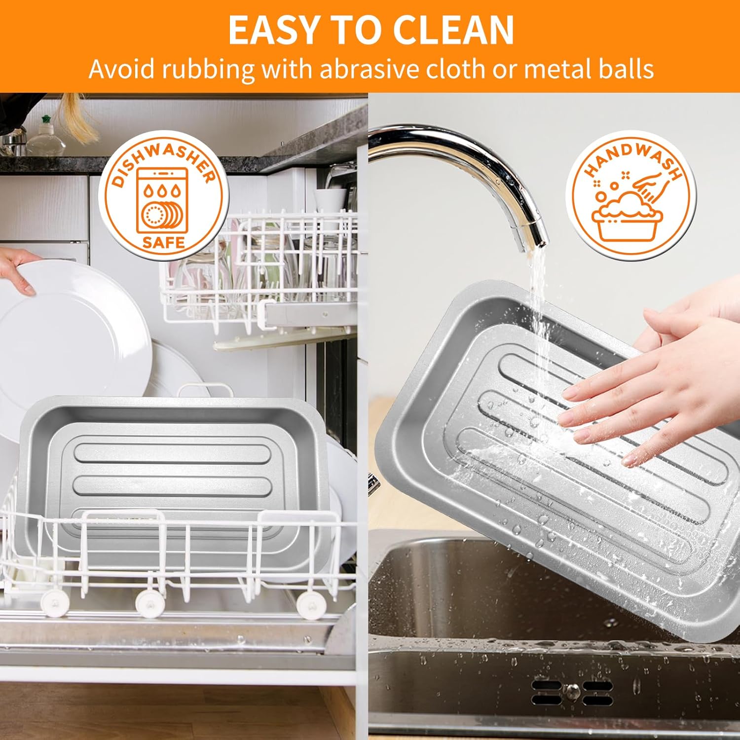 Air Fryer Drip Pan for Emeril Lagasse Dual Zone 360 Air Fryer Oven 25 QT Extra Large, 11.5''×6.7'' Steel Air Fryer Tray Accessories Crisper Plate Grill Pan Replacement Parts Rack - Image 6
