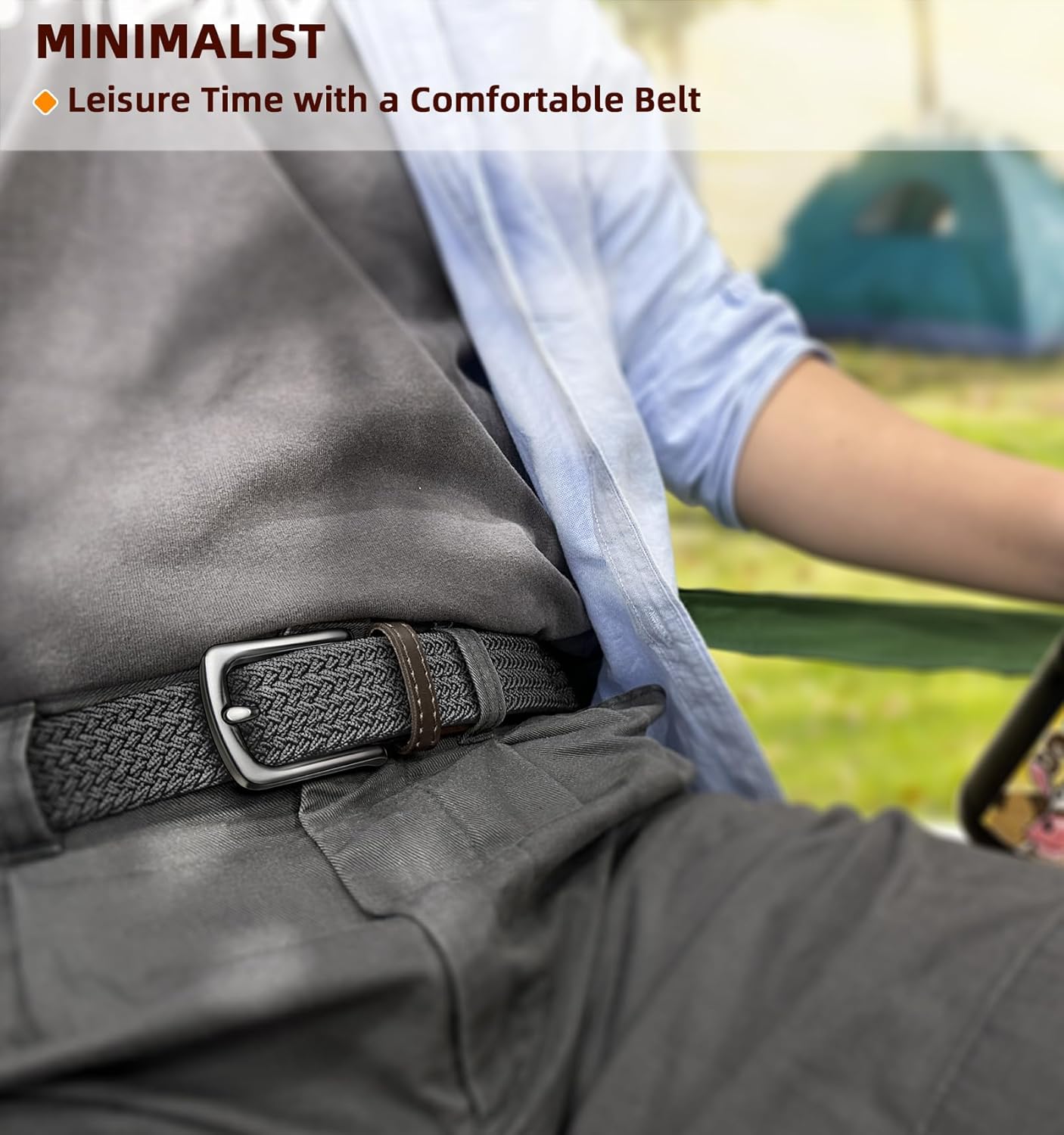KEMISANT Men Belt-Stretch Woven Braided Belt For Gift Men Golf Casual Jeans Dresses with Nylon Canvas 1 3/8" - Image 10