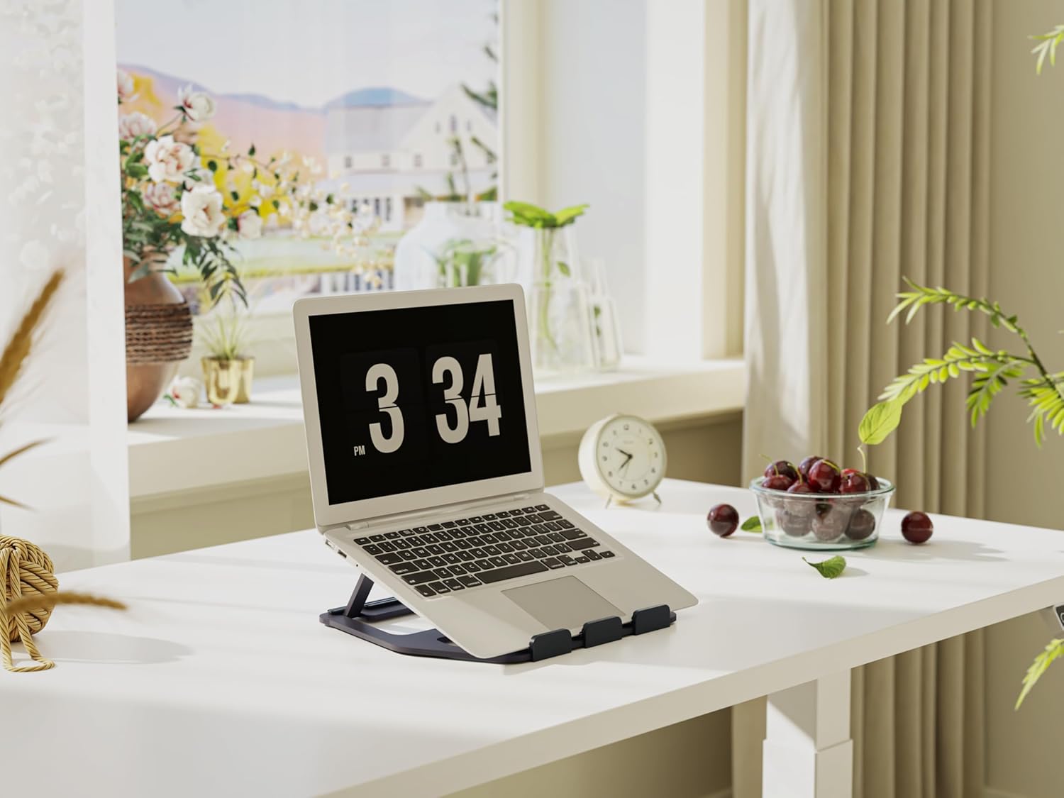 Amazon Basics Aluminum Portable Foldable Laptop Support Stand for Laptops up to 13", Black - Image 7