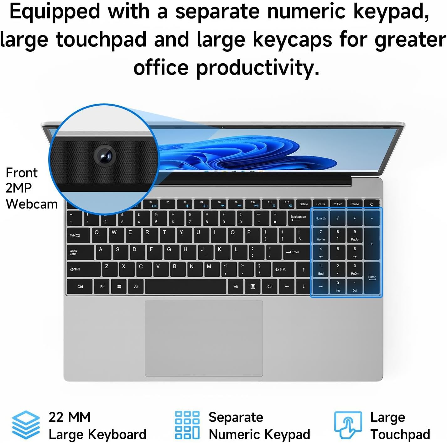 jumper Laptop, 12GB RAM 640GB Storage, 5305U Processor, Office 365-1 Year, 15.6 Inch Computer, FHD IPS Screen, 38Wh Battery, 2 Stereo Speakers, USB3.0 * 2, Type-C, WiFi-5. - Image 7