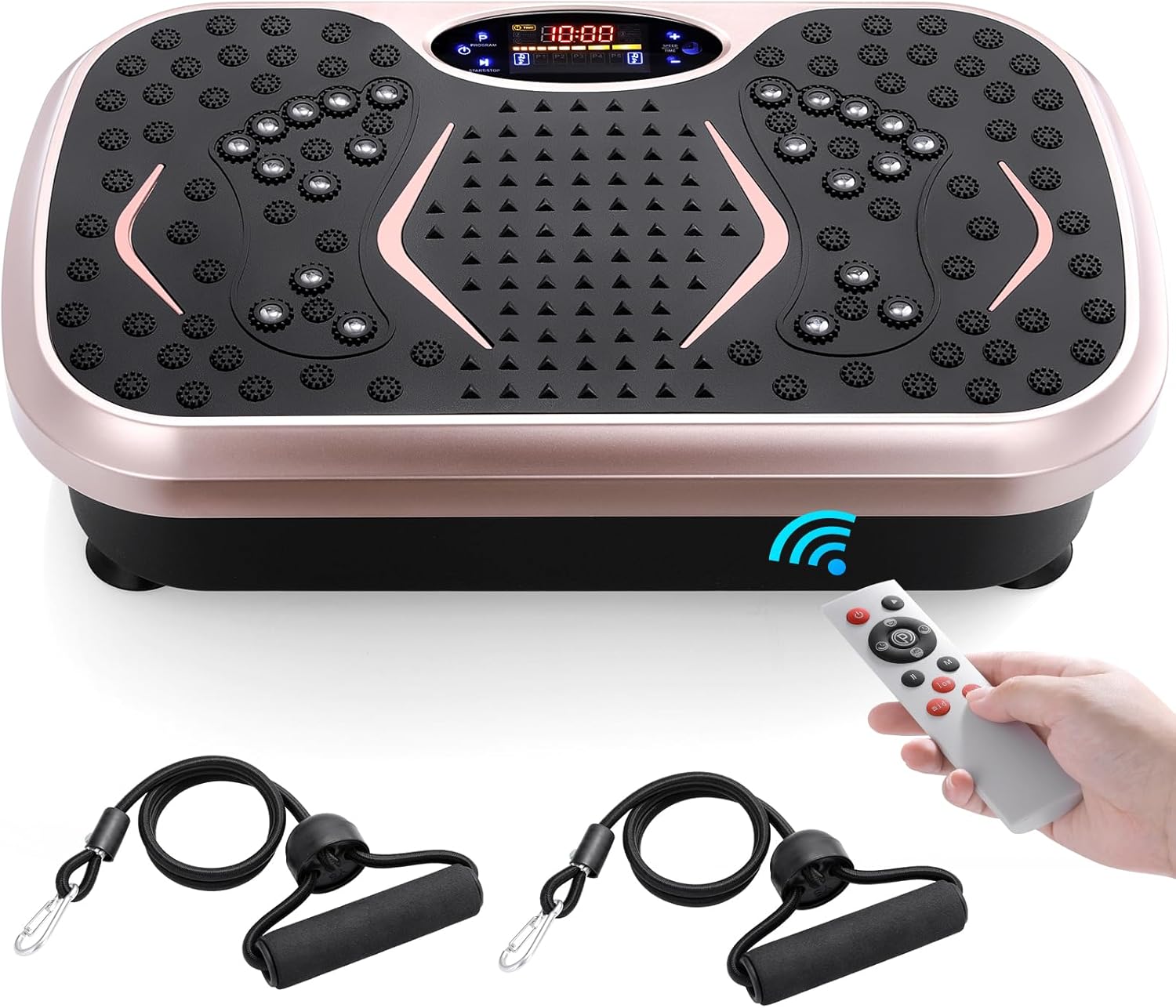 Arlopu 3D Vibration Plate Exercise Machine, Weight Loss Workout Equipment for Whole Body, Lymphatic Drainage Machine, Fitness Platform W/Loop Bands, Shake Board for Sports, Home Gym Exercise Equipment - Image 2