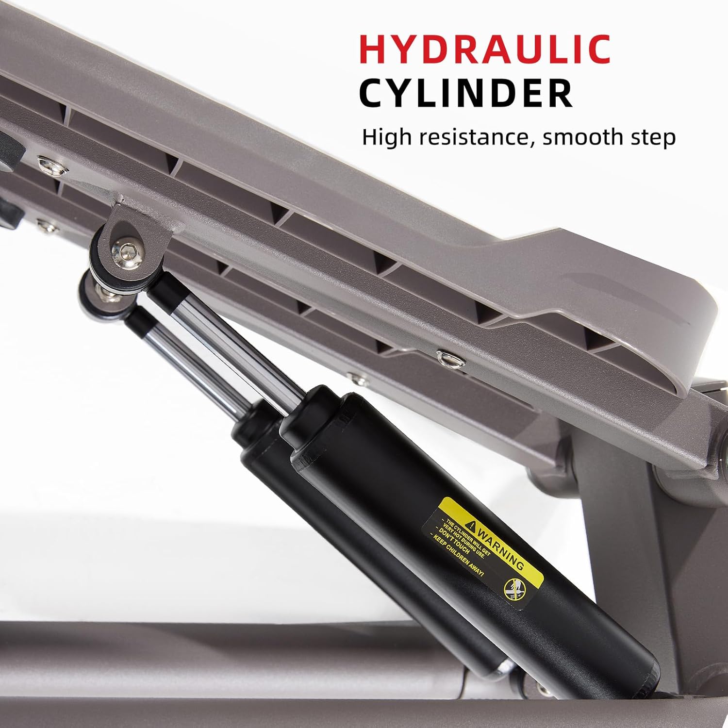 DHT Steppers for Exercise at Home, Mini Stair Stepper with Resistance Band, Workout Equipment with LCD Monitor, Hydraulic Fitness Stepper for Cardio Full Body Workout, for Home Gym - Image 4