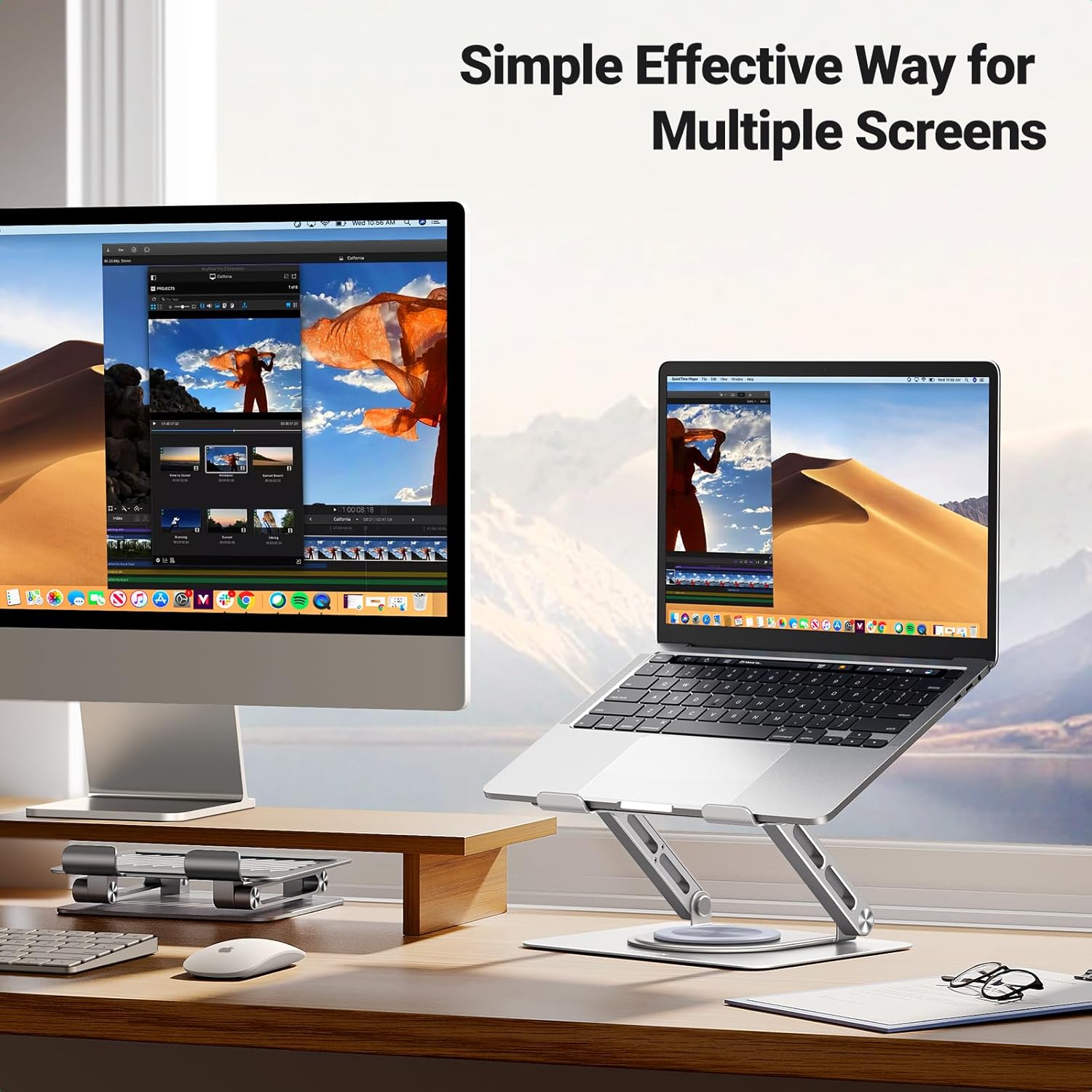 UGREEN Laptop Stand for Desk Laptop Riser Holder Compatible with MacBook Pro Air Notebook up to 17.3 Inch, Adjustable Computer Stand Ergonomic with 360 Rotating Base - Image 5