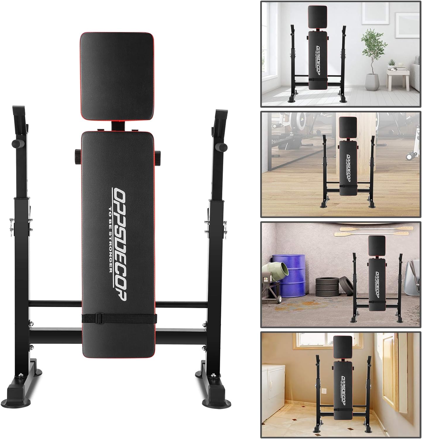 OPPSDECOR 6 in 1 660lbs Weight Bench Set with Squat Rack, Bench Press Set with Barbell Rack, Adjustable Incline Strength Training Workout Bench with Leg Developer Preacher Curl for Home Gym PXZXYX1 - Image 9