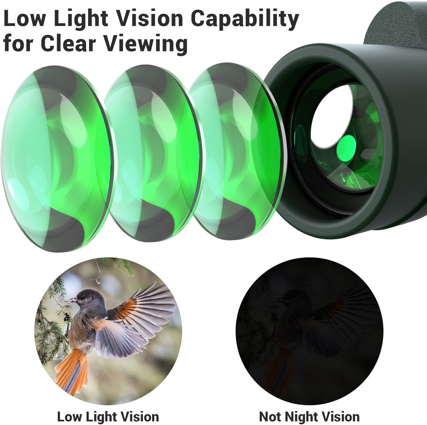 12x50 Monocular Telescope for Adults, High Powered Monoculars Compact Scope Portable Handheld Telescope with BAK-4 Prism FMC Lens for Bird Watching Hiking Camping Hunting Travel - Image 4