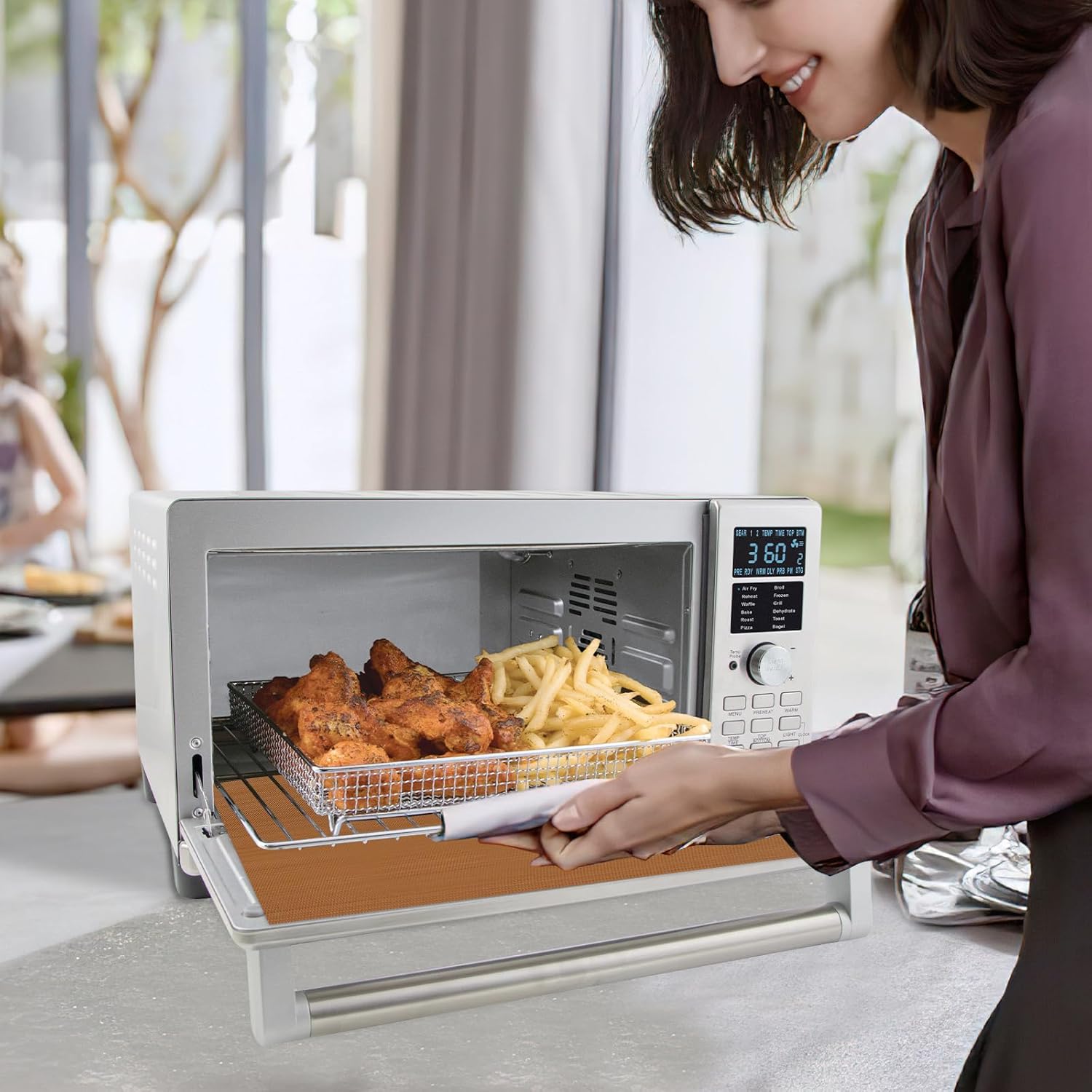 6 Pack Air Fryer Liners for Nuwave Bravo Air Fryer Toaster Smart Oven, Nuwave Bravo xl Pro Accessories Baking MatLiners Reusable Compatible with Nuwave 30-QT XL Capacity Countertop Convection Oven - Image 8