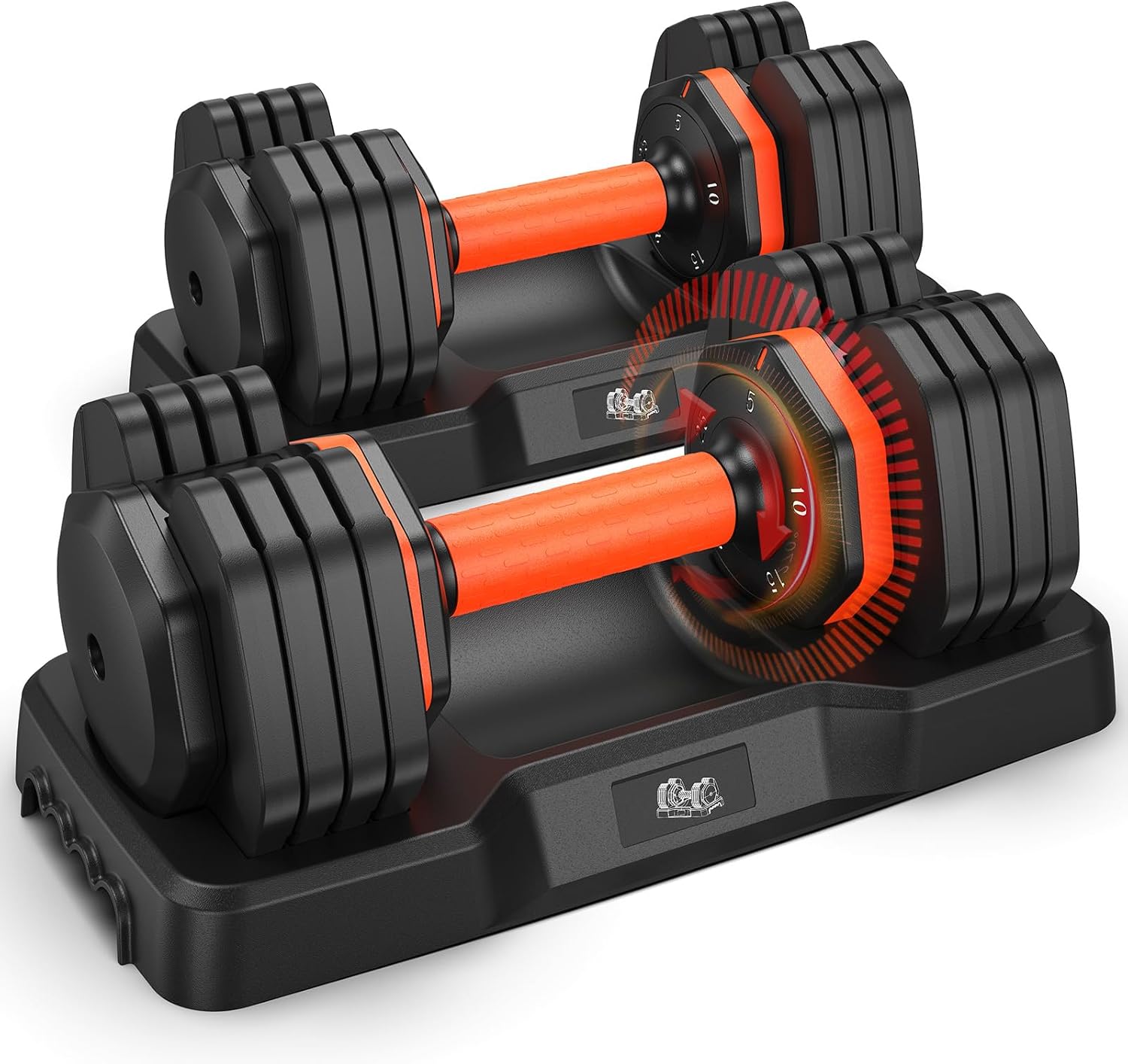 Adjustable Dumbbells Set, Adjustable Weights15/25/35/45/55lbs,Adjustable Dumbbell Pair 110LBS Exercise Fitness Fast Adjust Hex Weight for Full Body Workout Fitness Adjustable dumbbell set 2 - Image 2