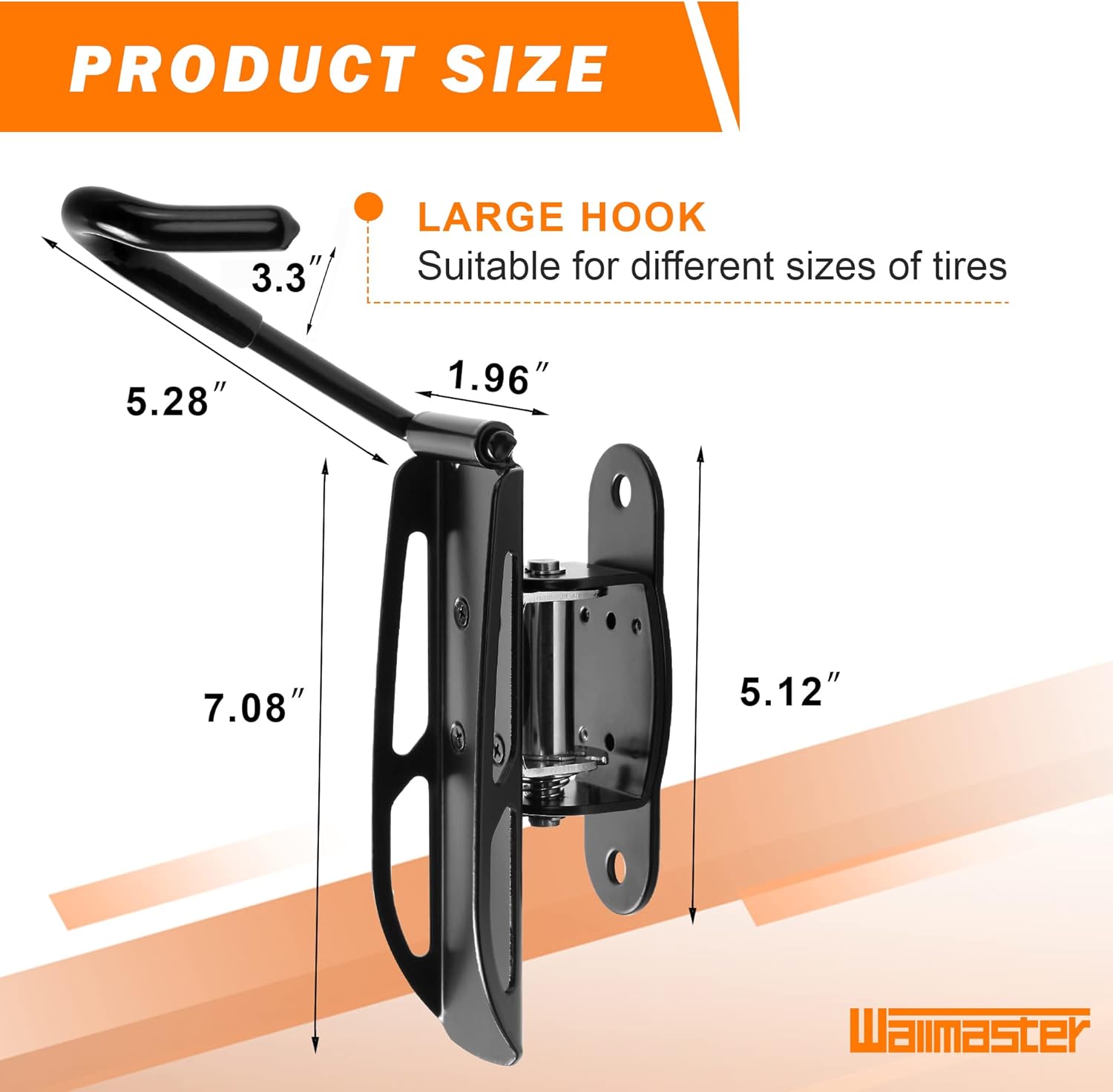 Wallmaster Swivel Bike Rack Hanger,Garage Wall Mount Bike Storage Hook for Indoor, 2 Pack - Image 4