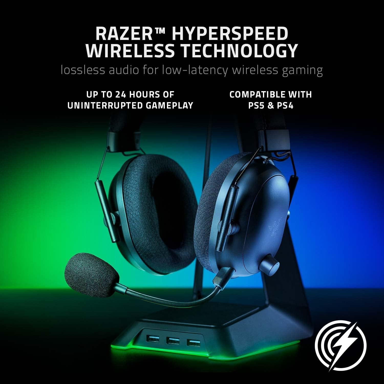 Razer BlackShark V2 Pro Wireless Gaming Headset: THX 7.1 Spatial Surround Sound, Detachable Mic, For PC, Mac, PS4, PS5, Switch- Black (Renewed) - Image 5