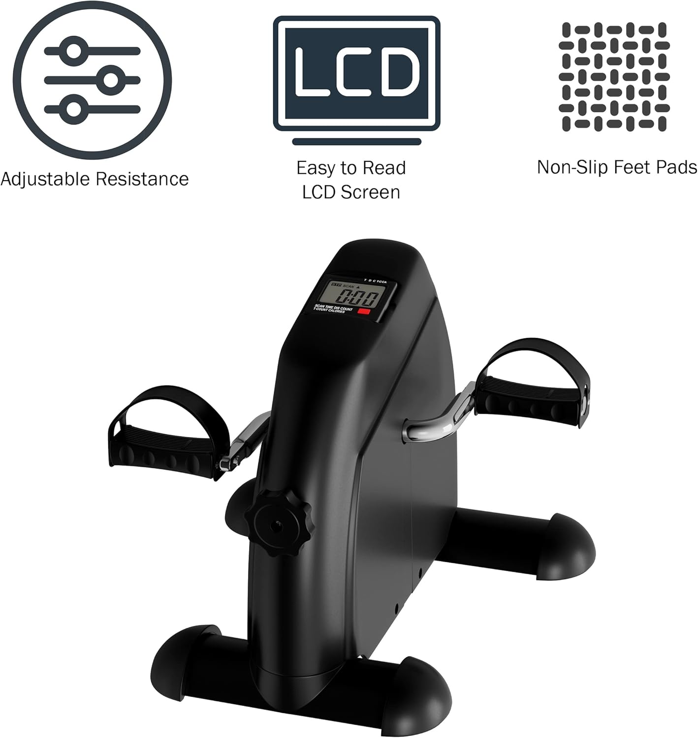 Under Desk Bike and Pedal Exerciser - At-Home Physical Therapy Equipment and Exercise Machine for Arms and Legs with LCD Screen by Wakeman Fitness - Image 4