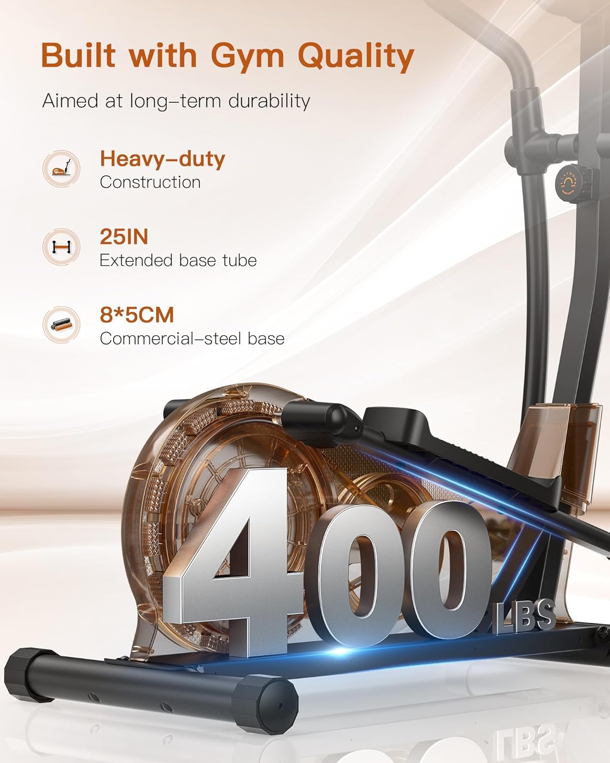 Niceday Elliptical Machine, Elliptical Exercise Machine for Home with Hyper-Quiet Magnetic Driving System, Elliptical Trainer with 15.5IN-18IN Stride, 16 Resistance Levels, 400LBS Loading Capacity - Image 5