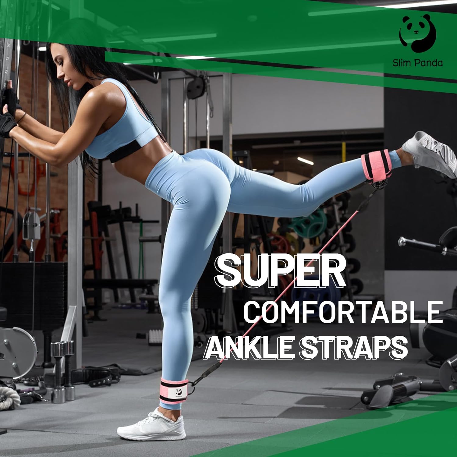 Slim Panda Ankle Resistance Bands with Cuffs,Leg Resistance Bands for Booty Workout Equipment for Kickbacks Hip Fitness Training - Image 4