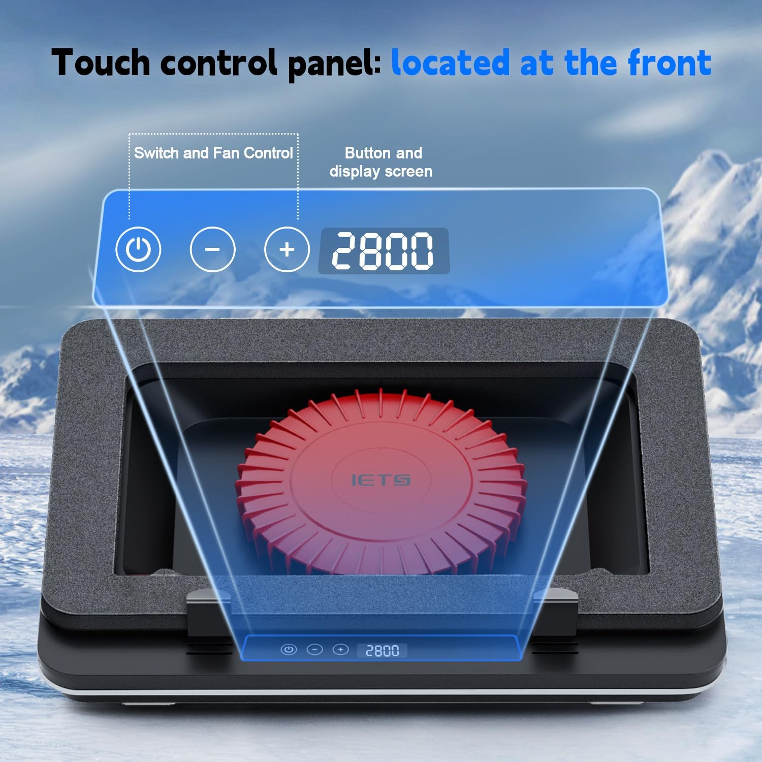 IETS GT600 Laptop Cooling Pad Equipped with Gigantic Turbo-Fan(5.5inch Diameter),Sealed Foam for Rapid Cooling Gaming Laptop,14.1-19.3 inch Laptop Cooler with 3-Port USB Hub,Dust Filter,Touch Start - Image 7