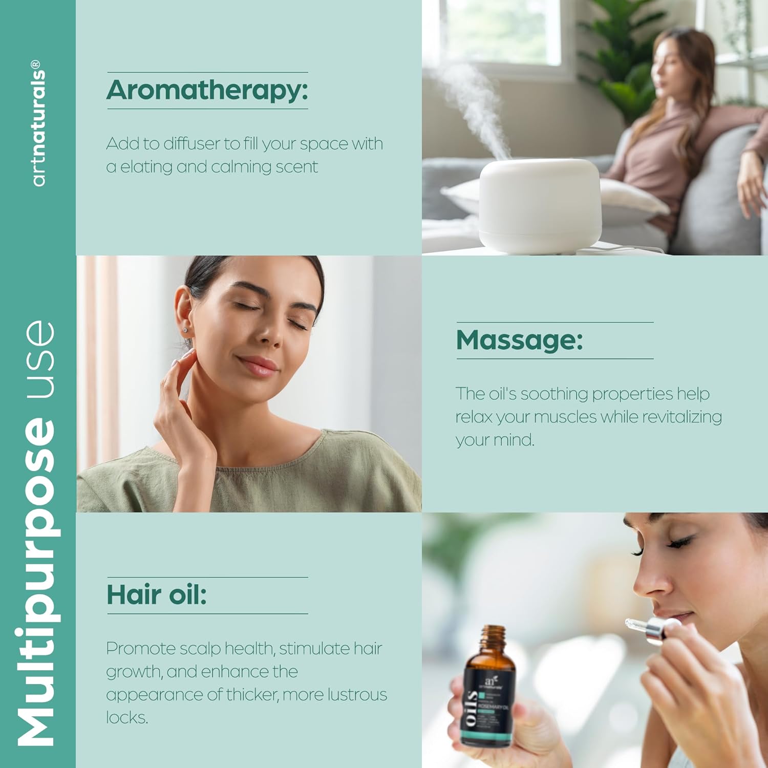 Artnaturals Rosemary Essential Oil (4.0 Fl Oz / 118ml) - 100% Pure Rose Mary Oils - Therapeutic Grade Best for Hair Growth, Natural Healing Solution, Aromatherapy & Diffuser - Image 10