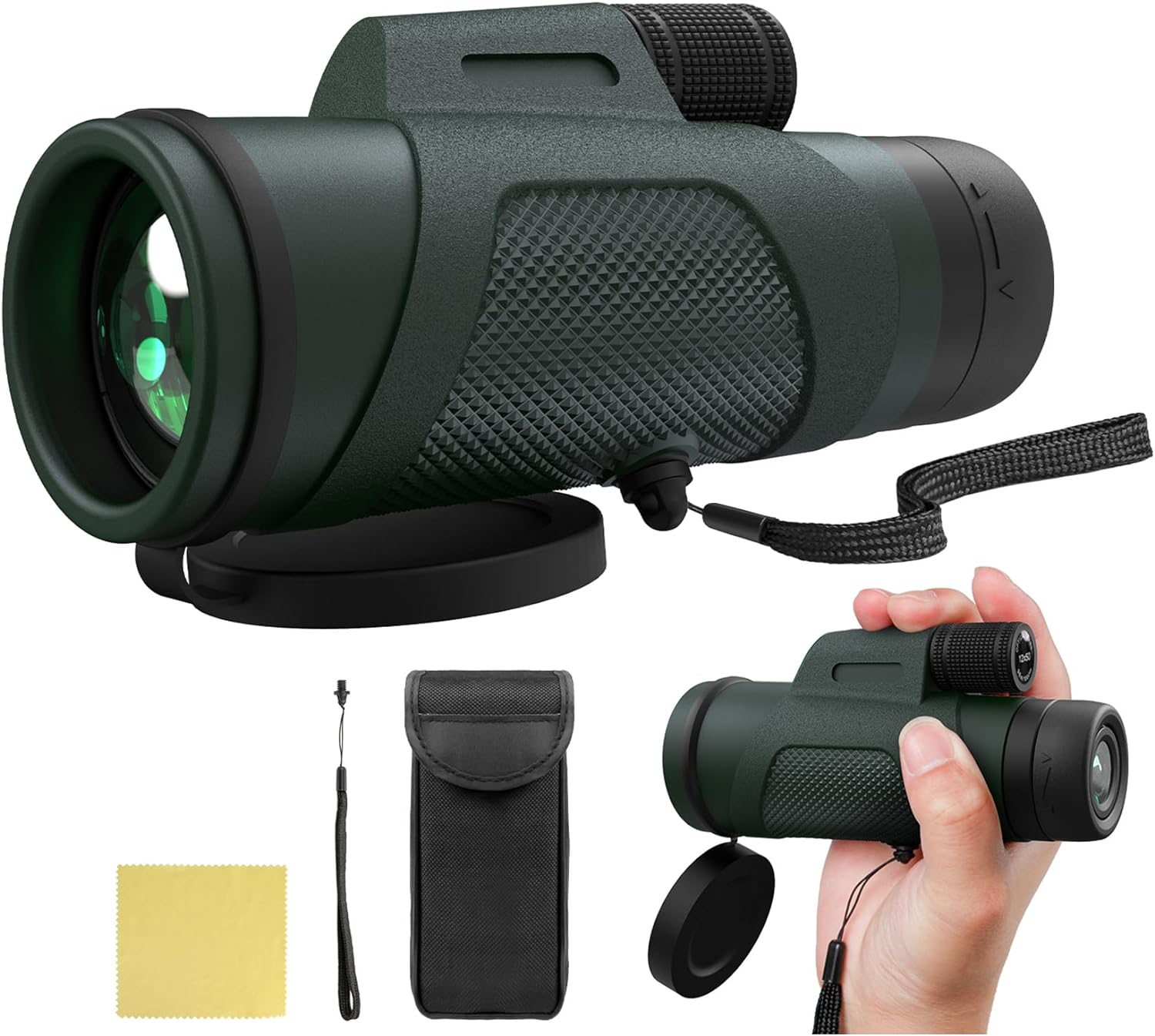 12x50 Monocular Telescope for Adults, High Powered Monoculars Compact Scope Portable Handheld Telescope with BAK-4 Prism FMC Lens for Bird Watching Hiking Camping Hunting Travel - Image 2